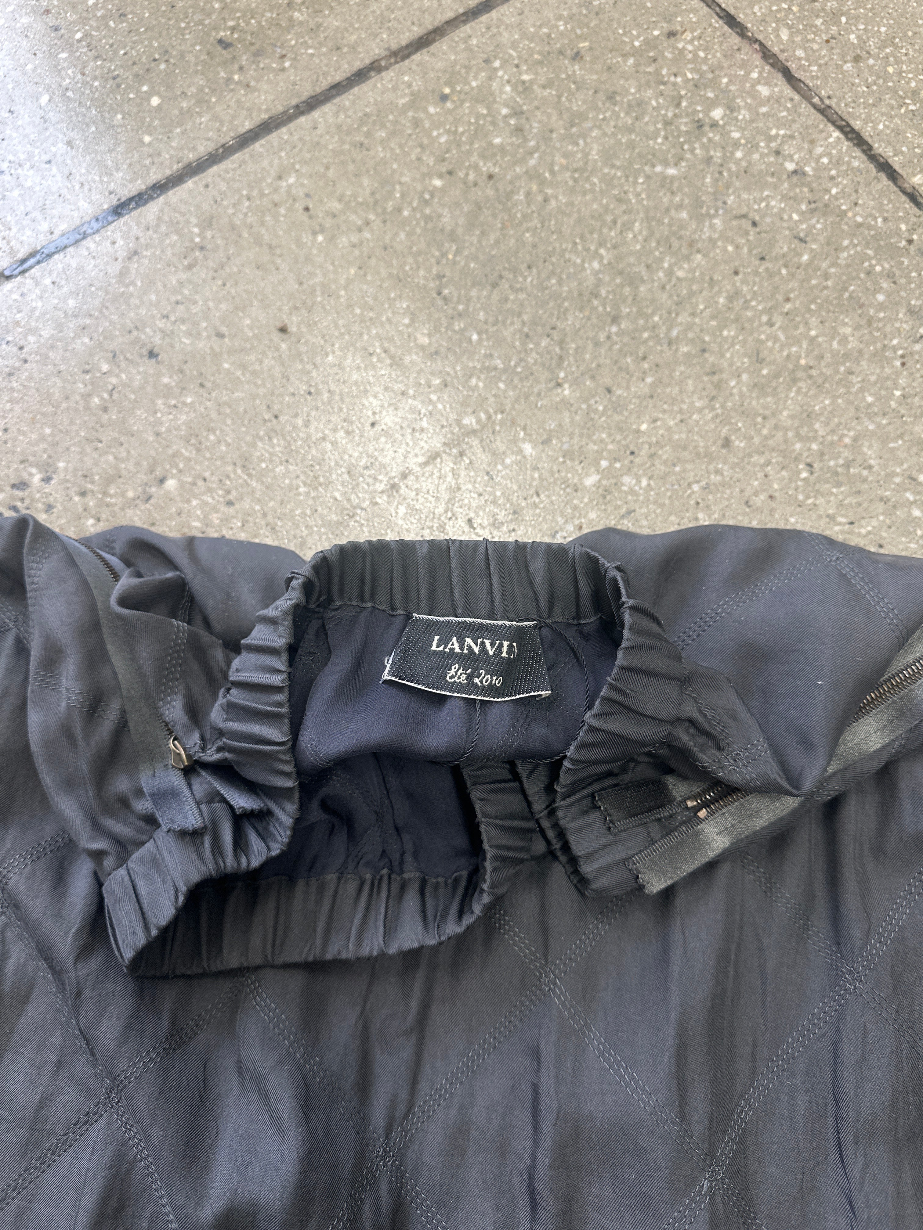 lanvin knee length skirt with chain detail