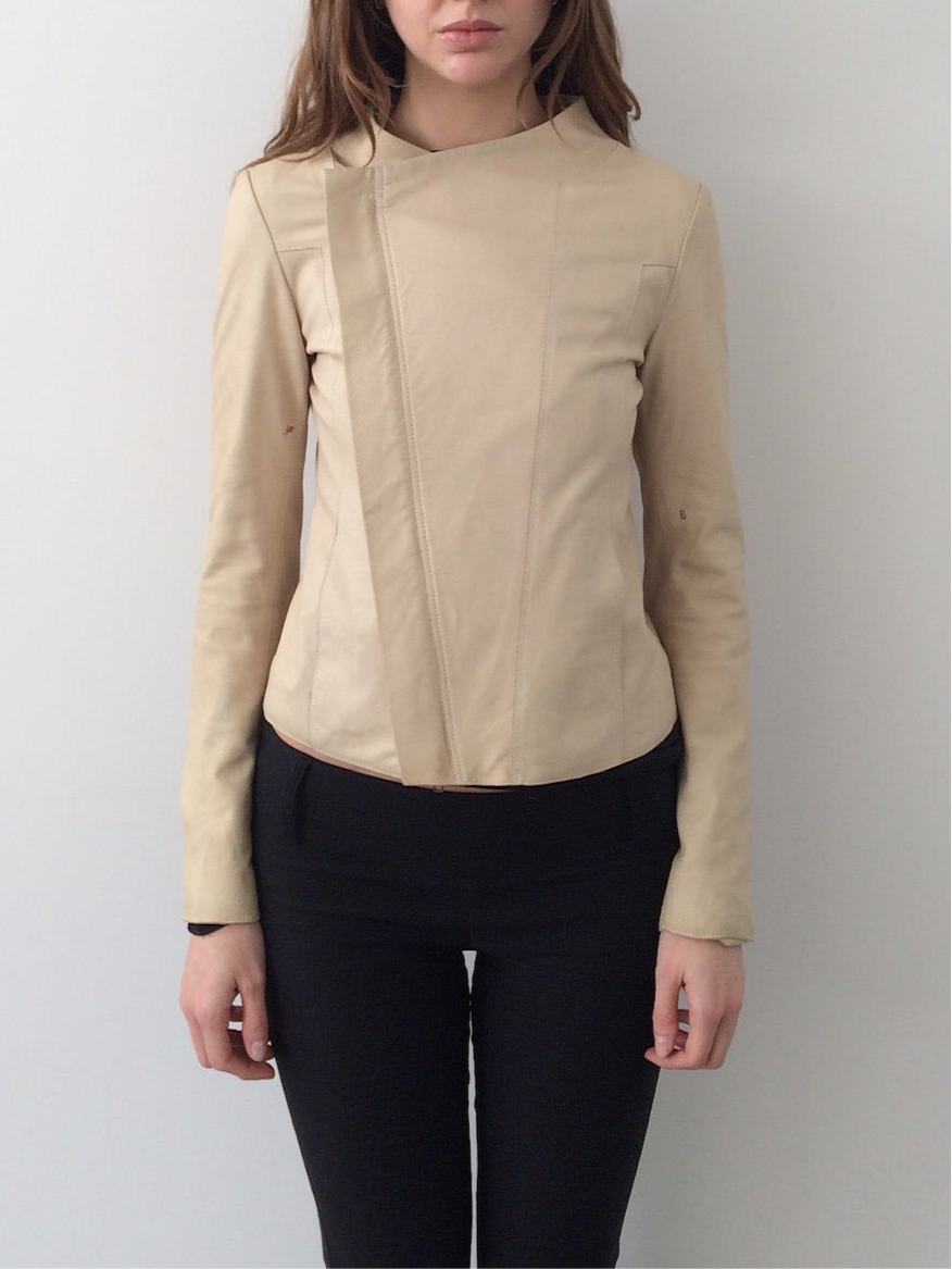 le ciel bleu goat leather jacket