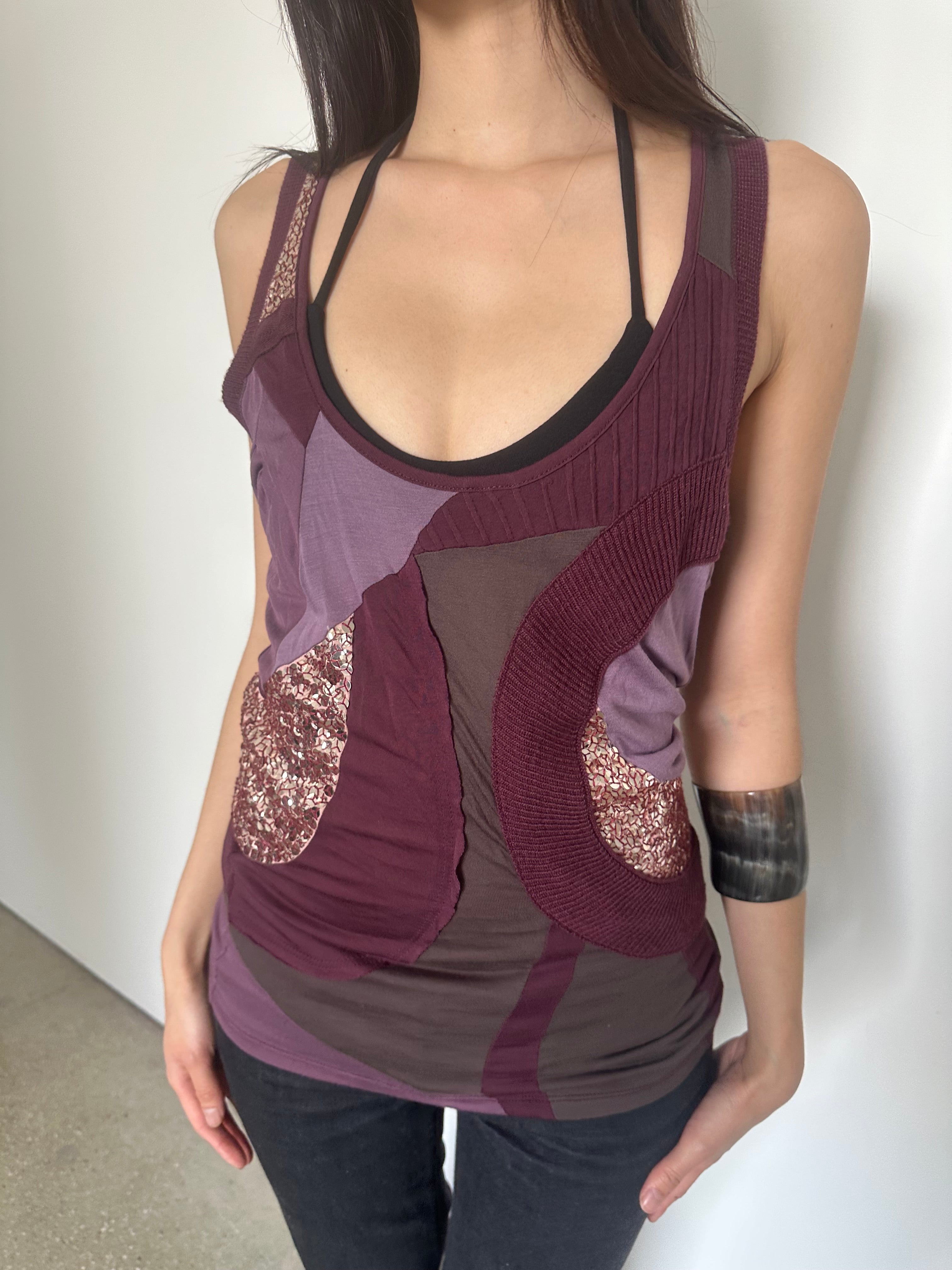 patrizia pepe sequin tank top