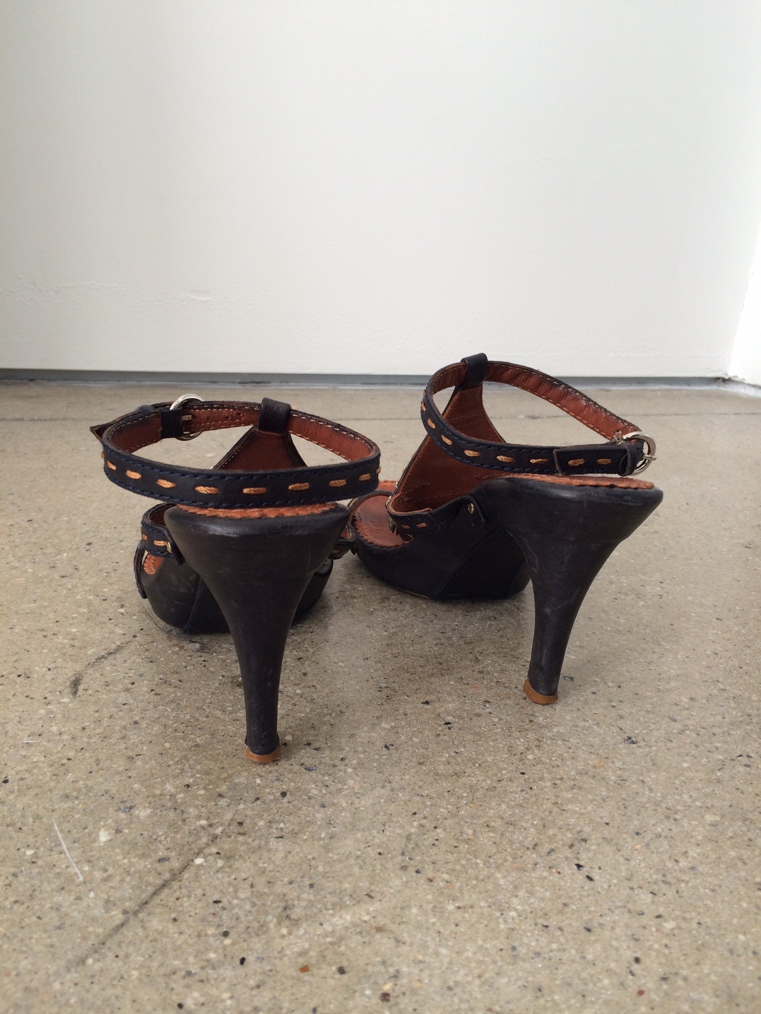 vintage ermanno scervino heeled sandals size shoes 37