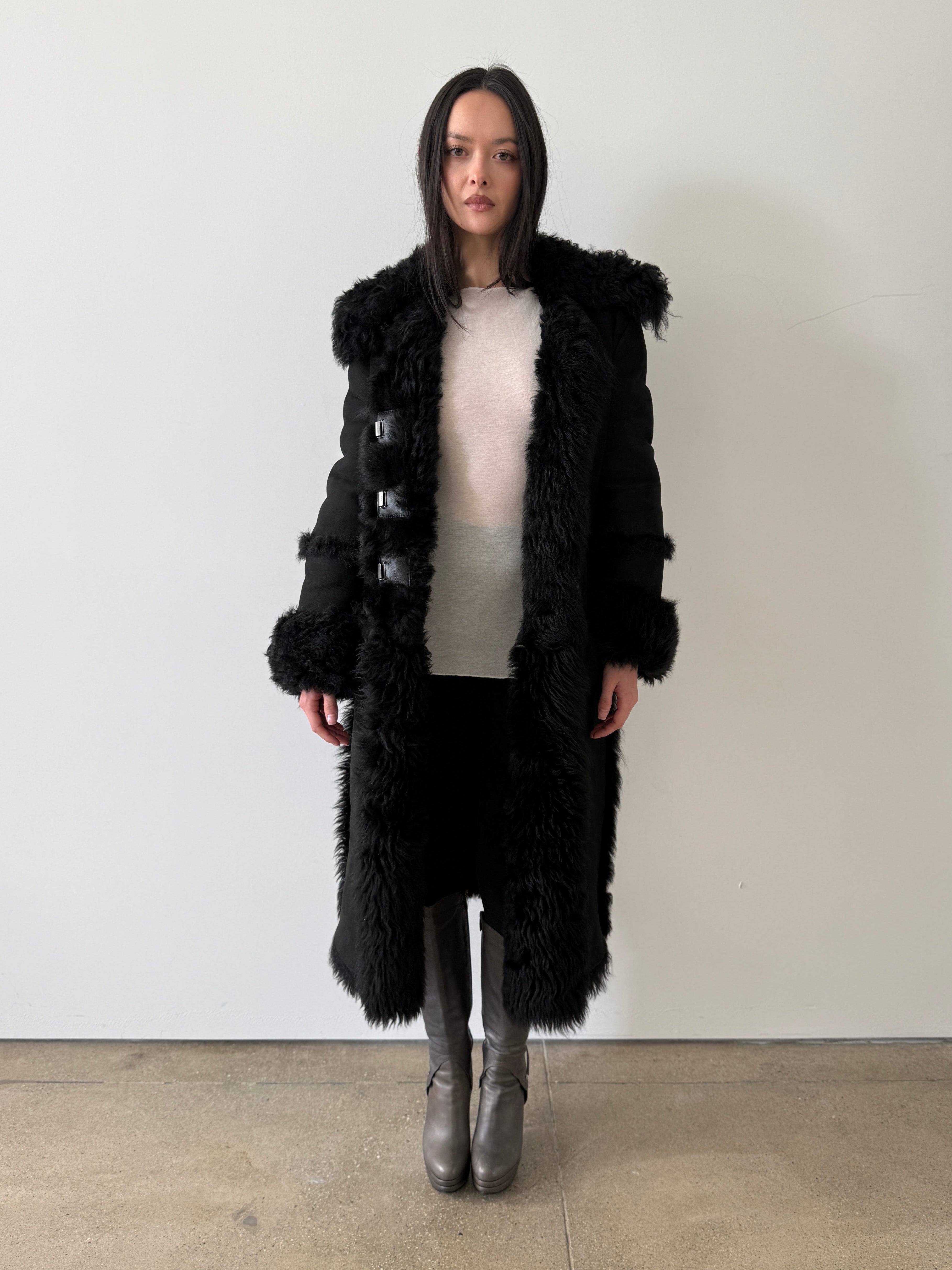 vintage gucci by tom ford era shearling coat