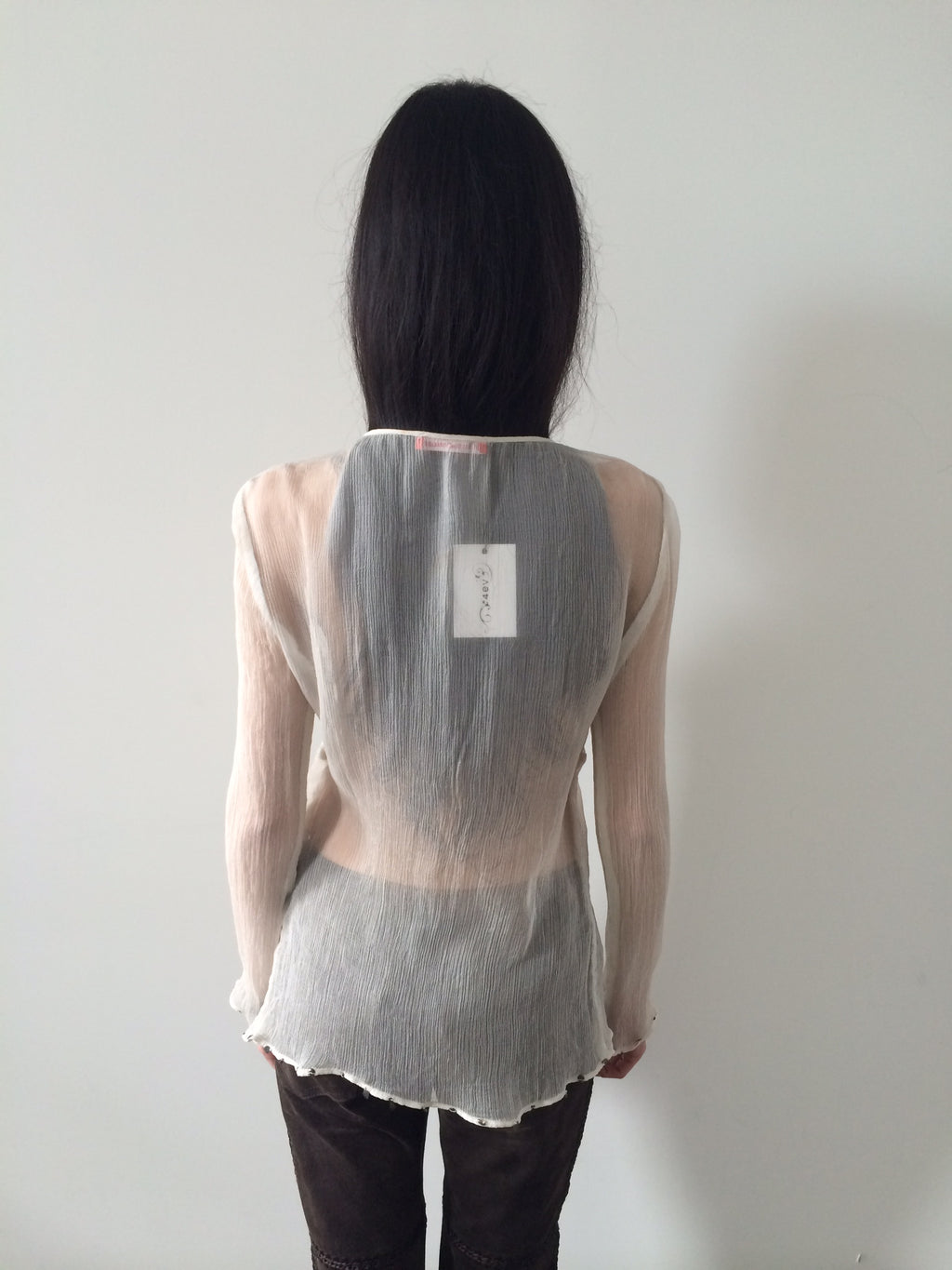 pleated and beaded French top