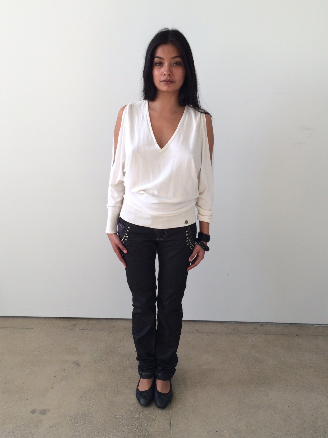 vintage white cutout sweater