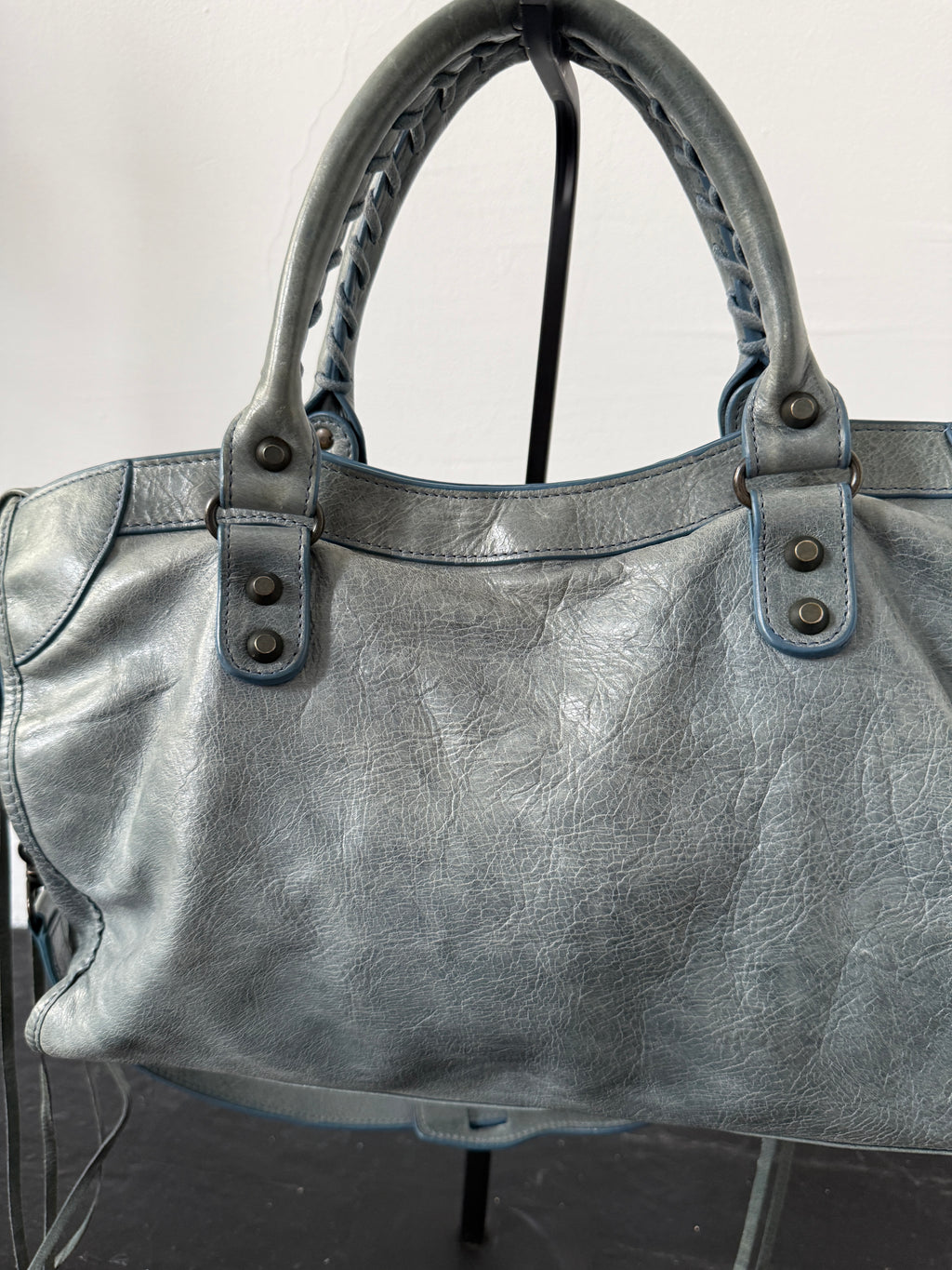 balenciaga robin’s egg blue city bag