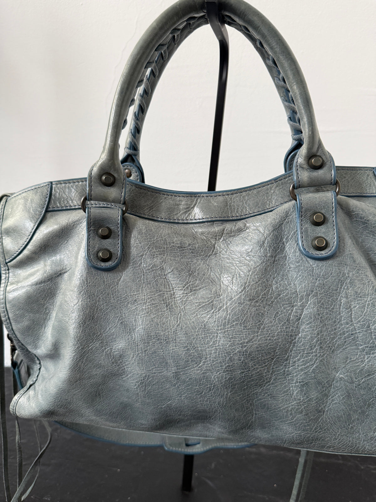 balenciaga robin’s egg blue city bag