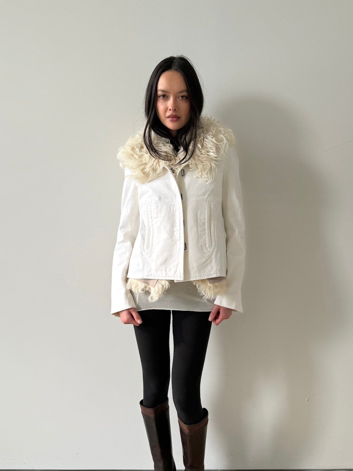 vintage gucci by tom ford 2-in-1 vest and denim jacket
