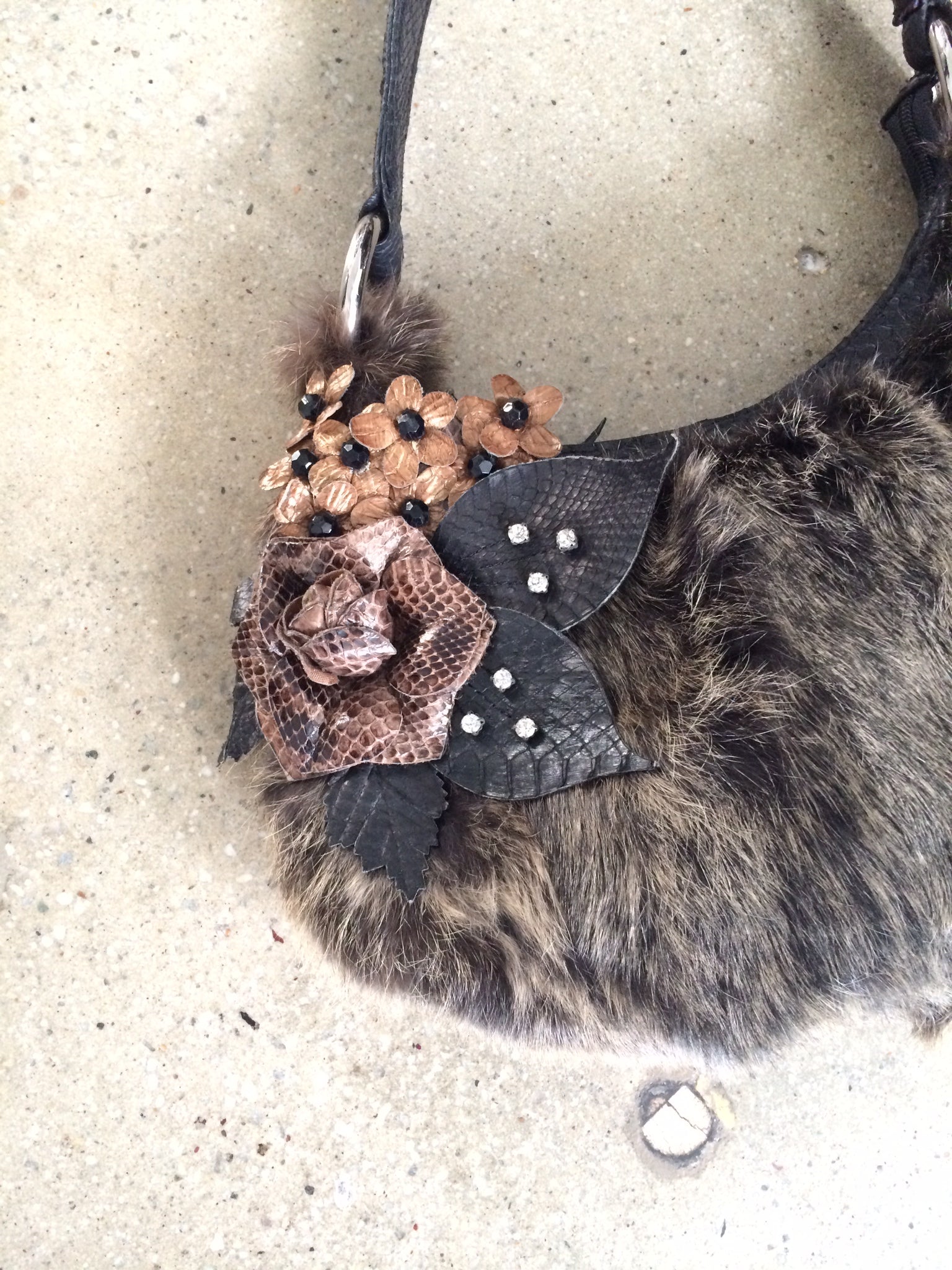 italian brand rabbit fur purse