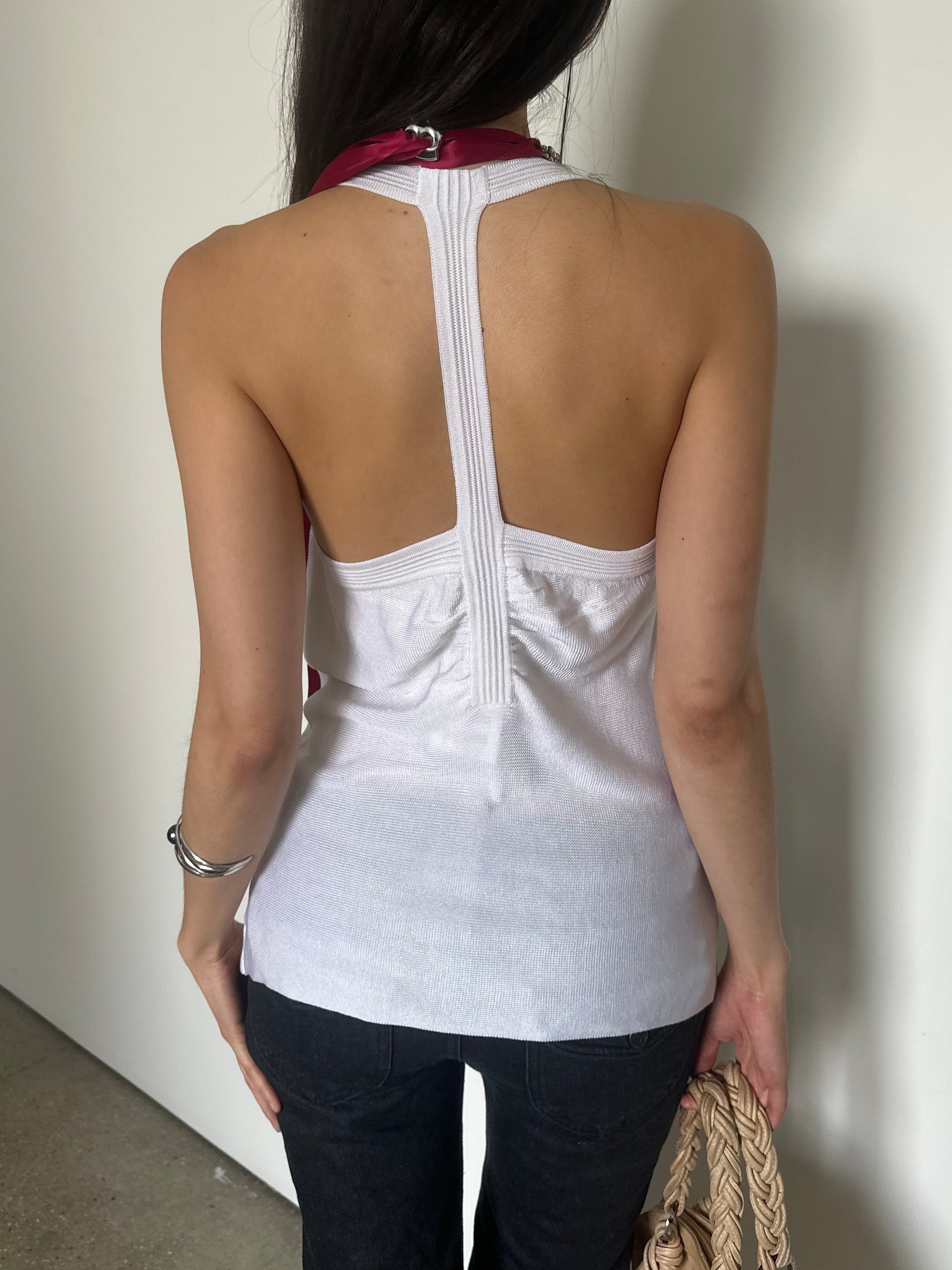 nwt vintage bebe cowl neck racerback top