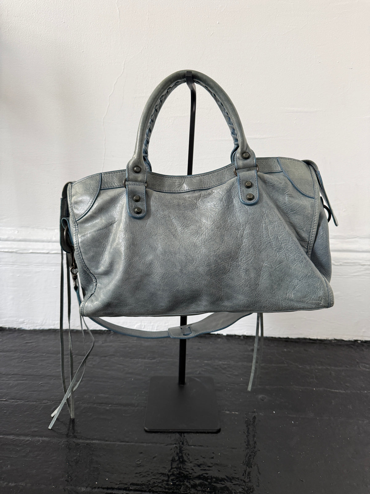 balenciaga robin’s egg blue city bag