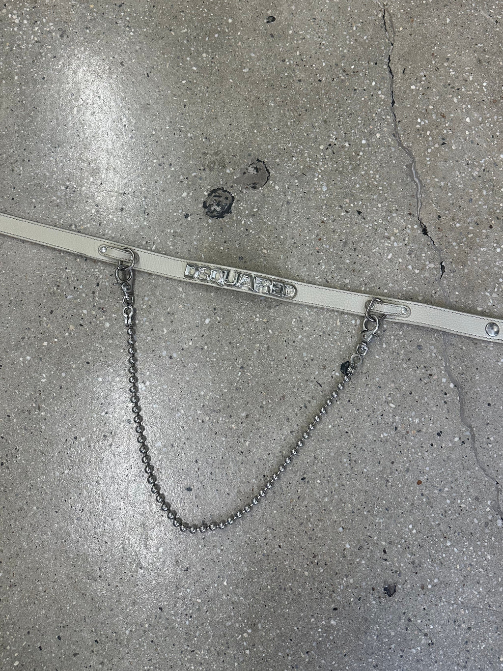 dsquared leather belt with chain detail