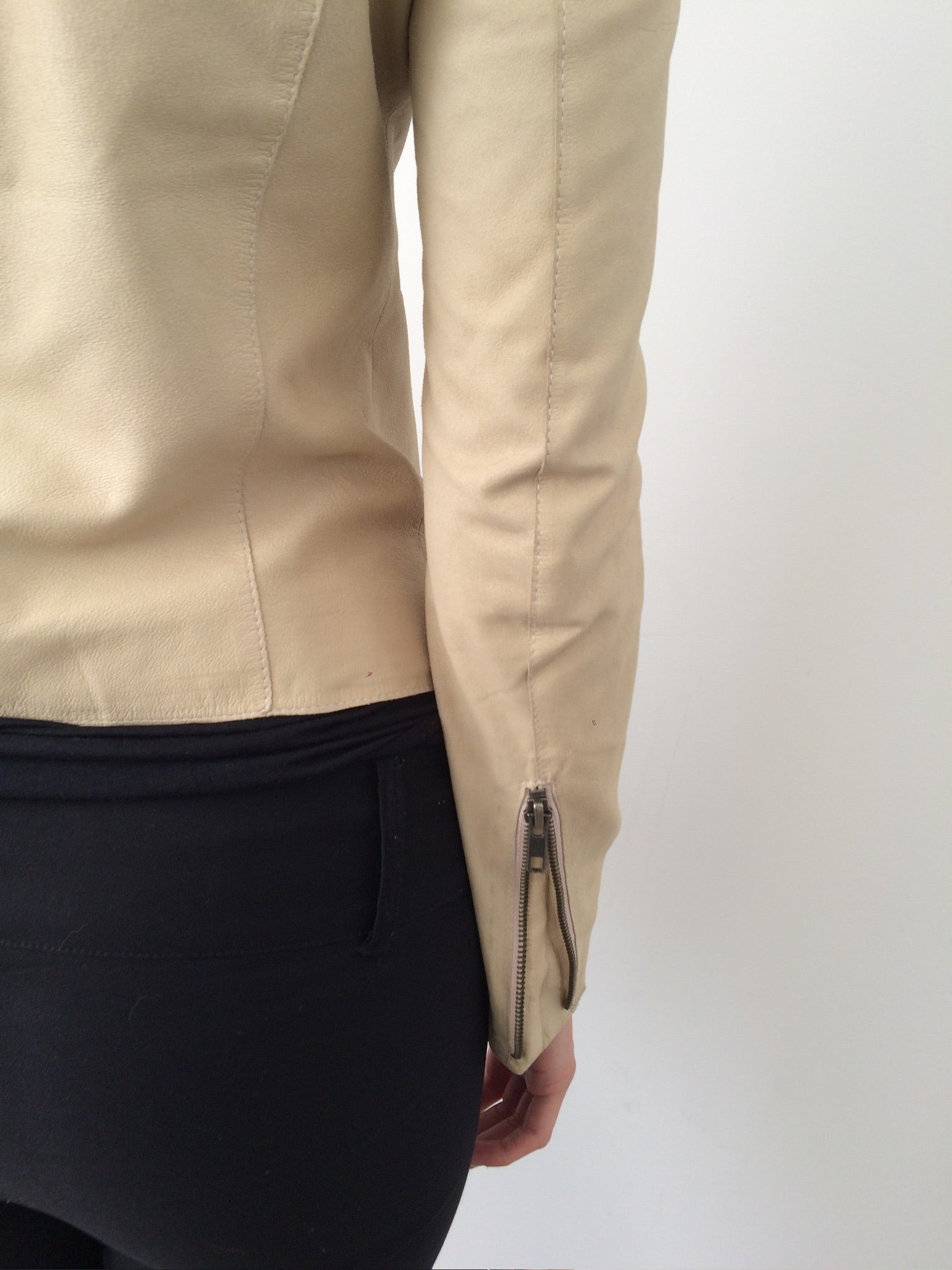 le ciel bleu goat leather jacket