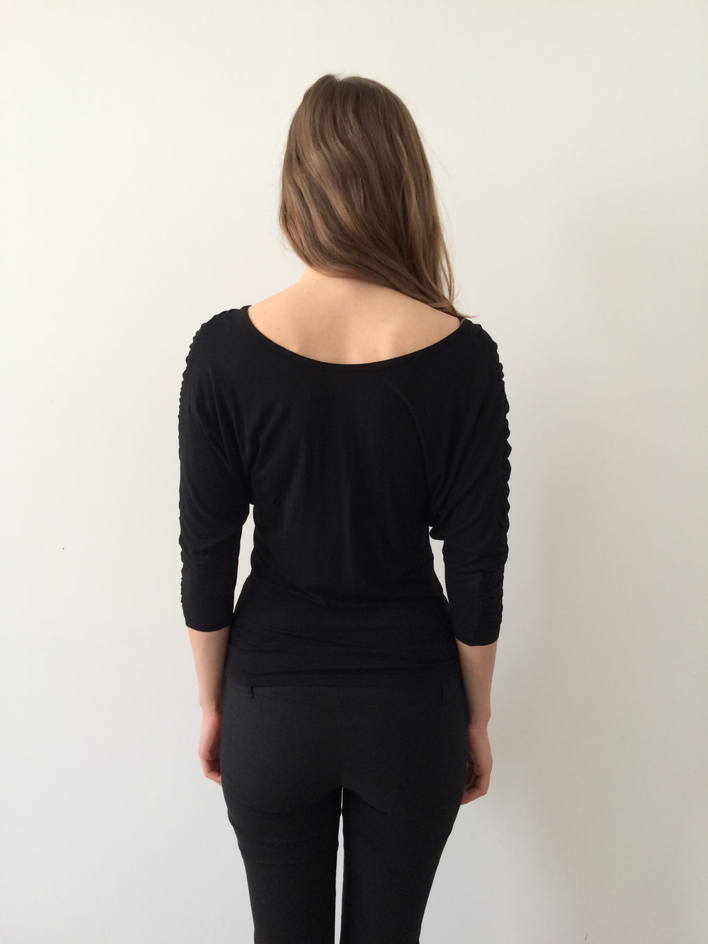 morgan de toi ruched zipper top