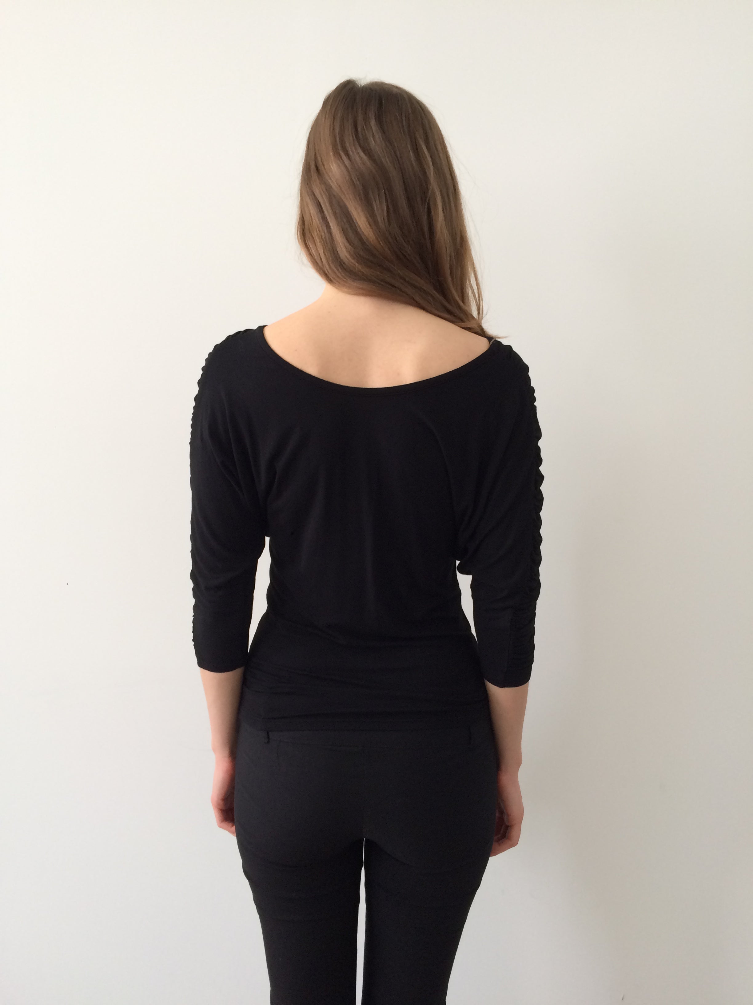 morgan de toi ruched zipper top