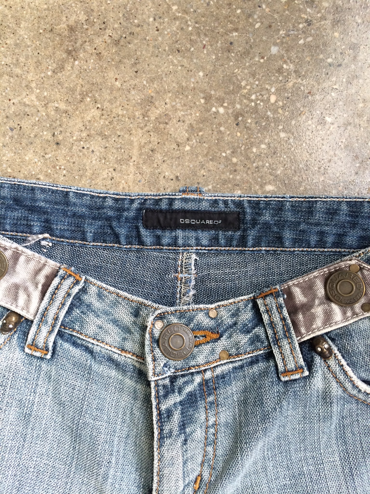 dsquared distressed light wash jeans