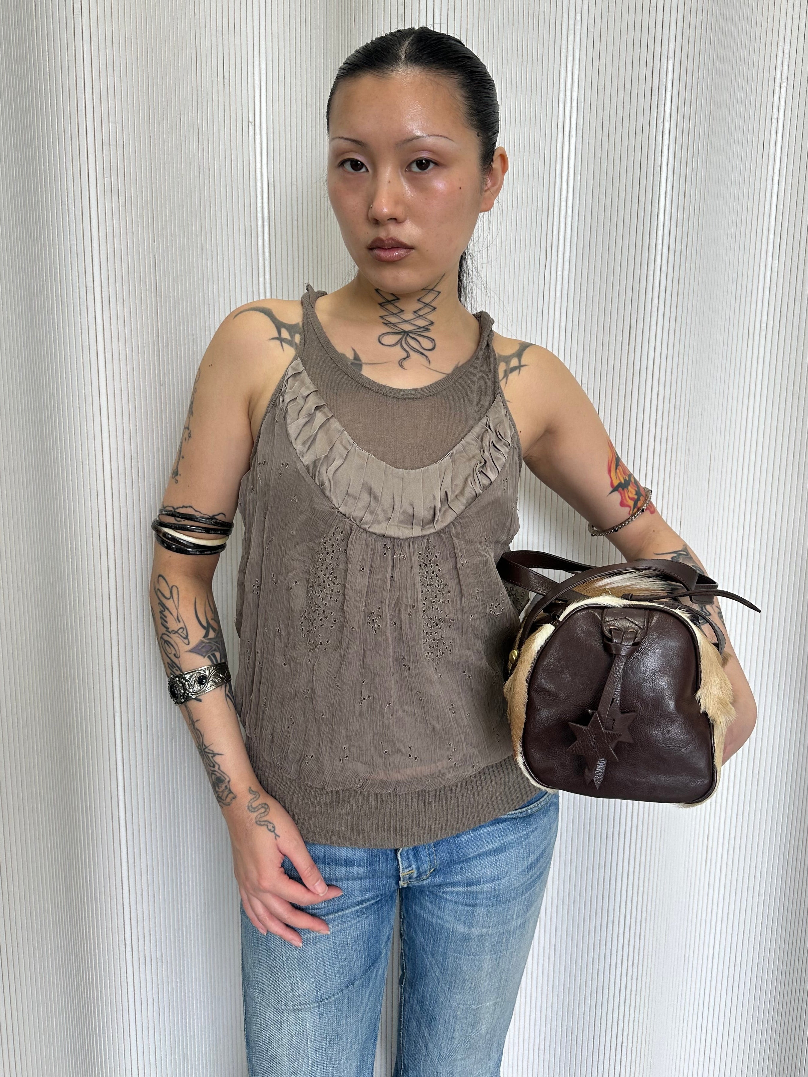 cristinaeffe silk slouchy tank top made in italy