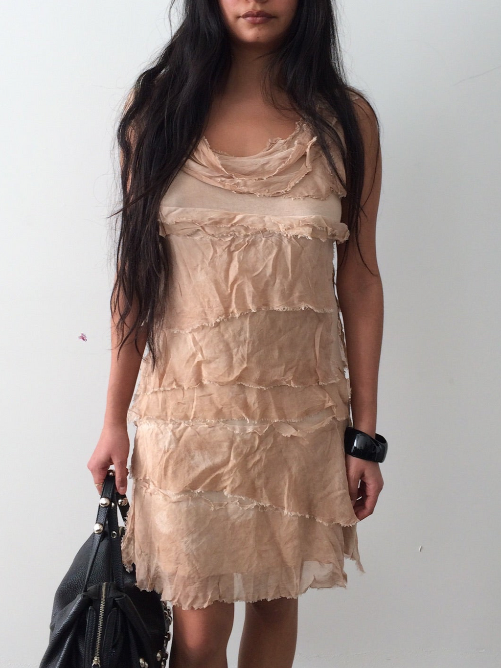vintage silk layered italian pink dress