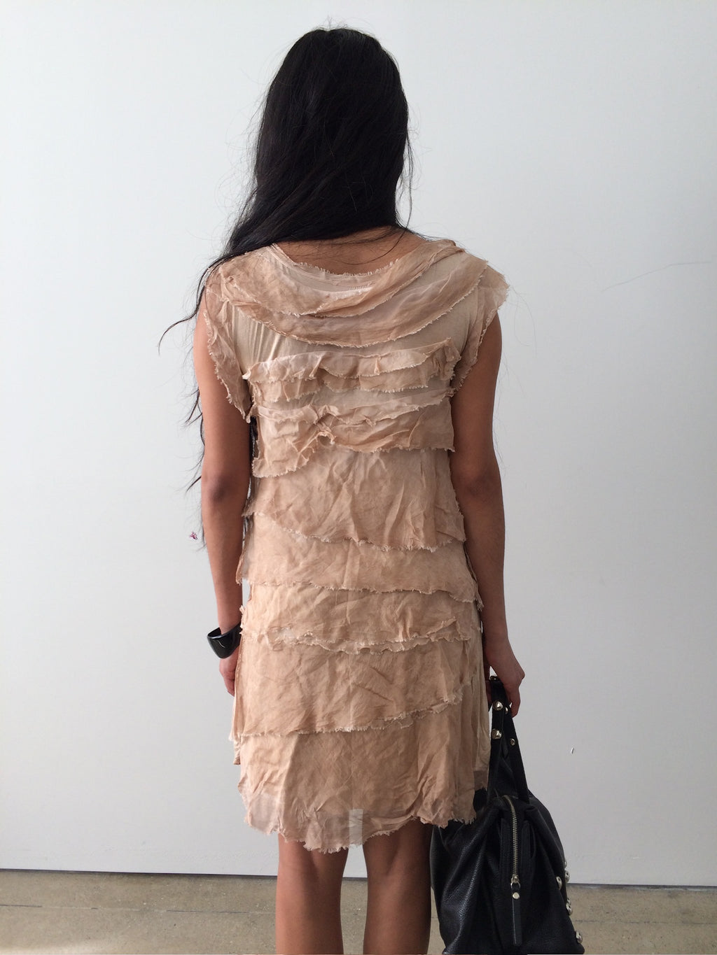 vintage silk layered italian pink dress