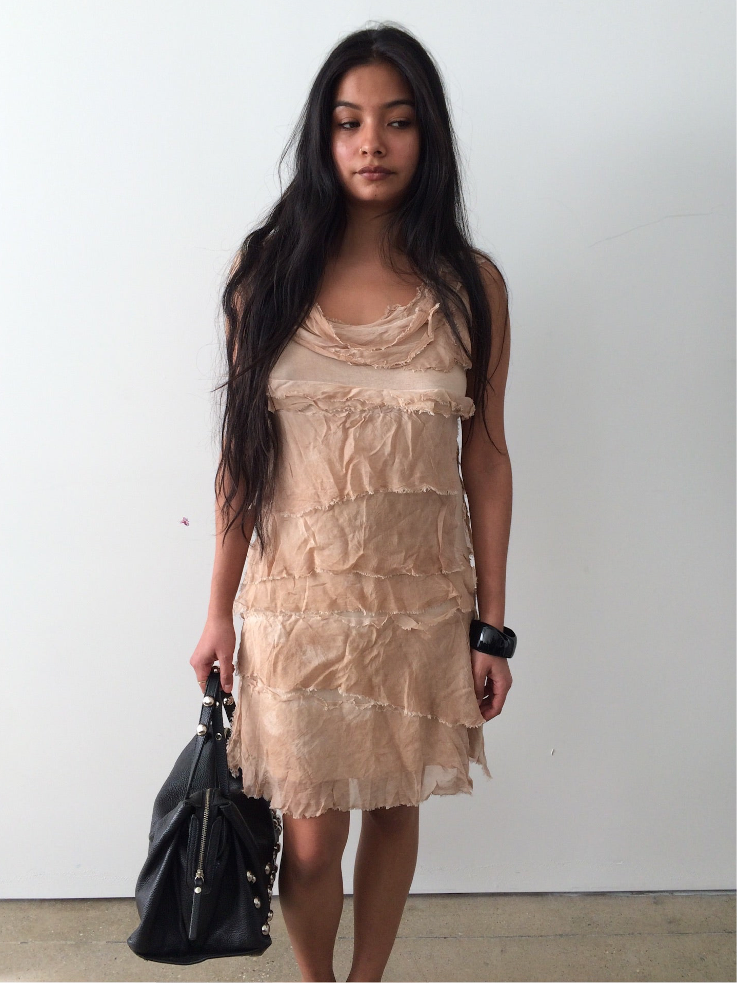 vintage silk layered italian pink dress