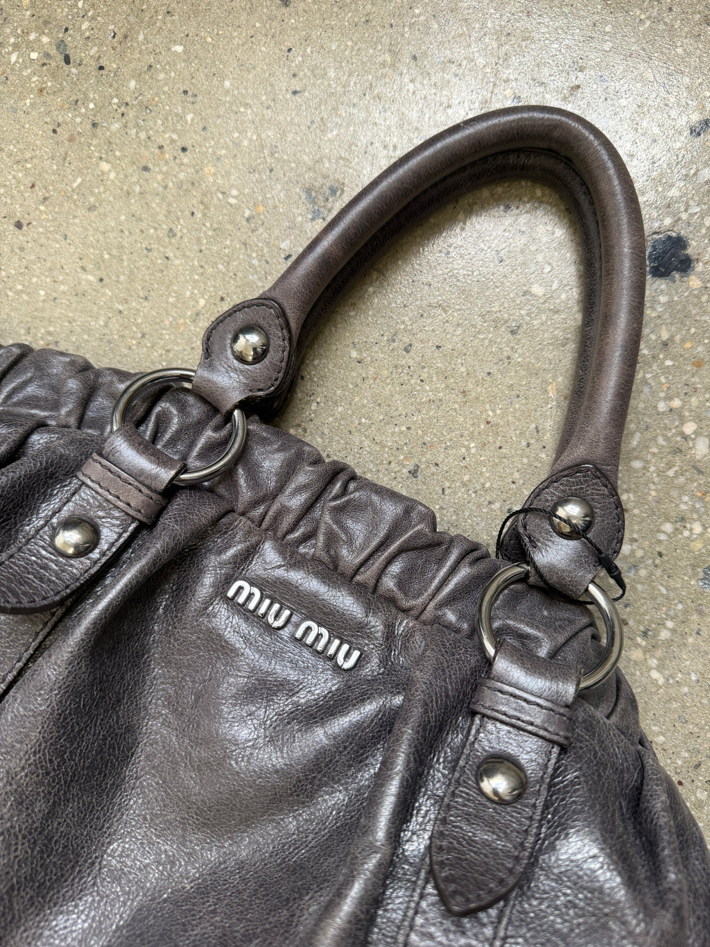 Miu Miu grey purple shoulder bag