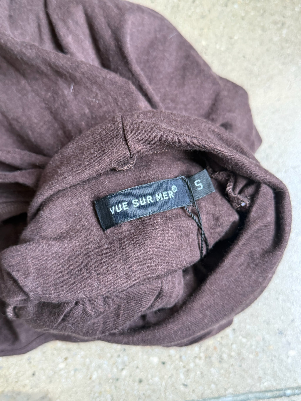 french mohair brown turtleneck top