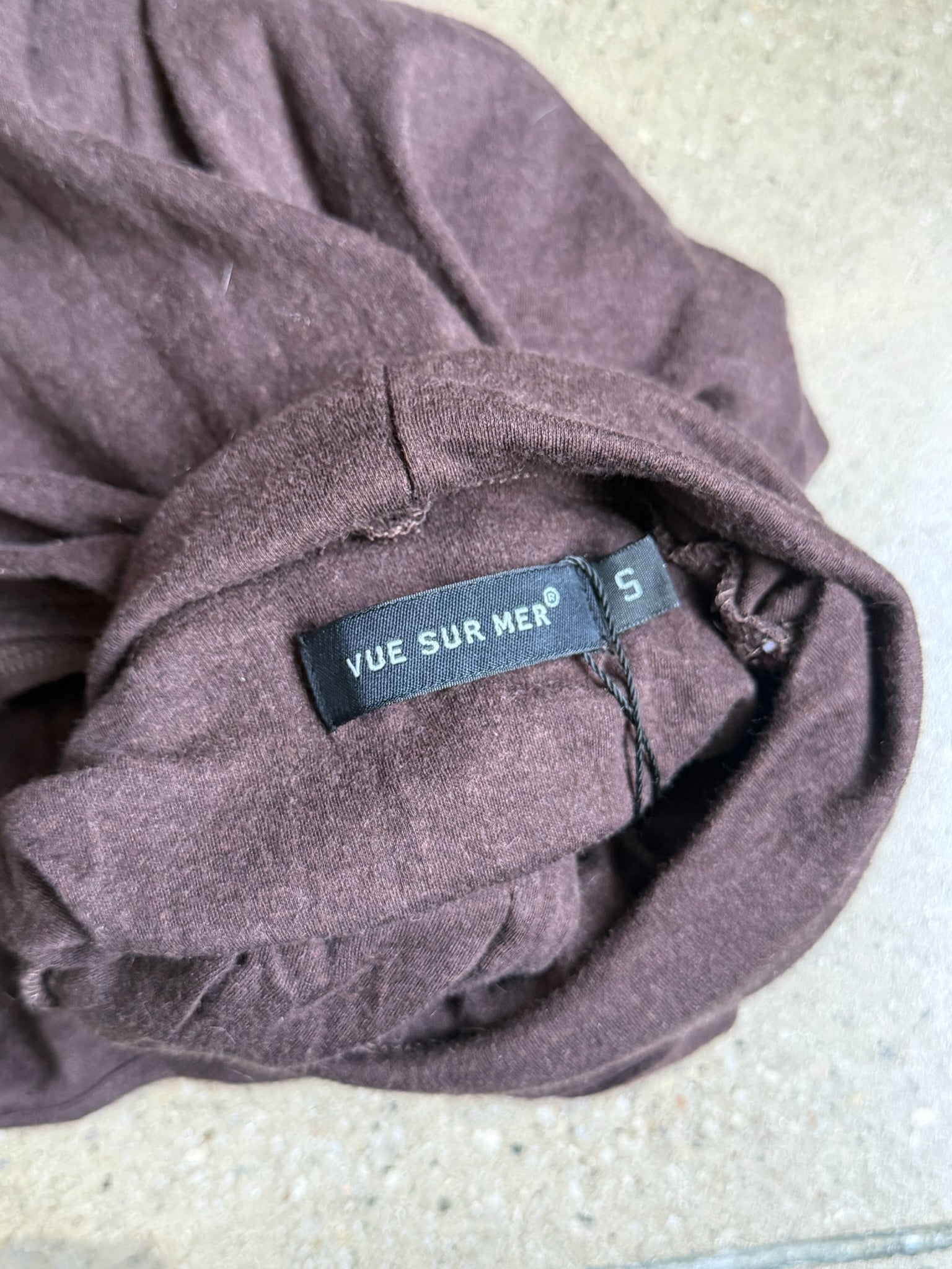 french mohair brown turtleneck top