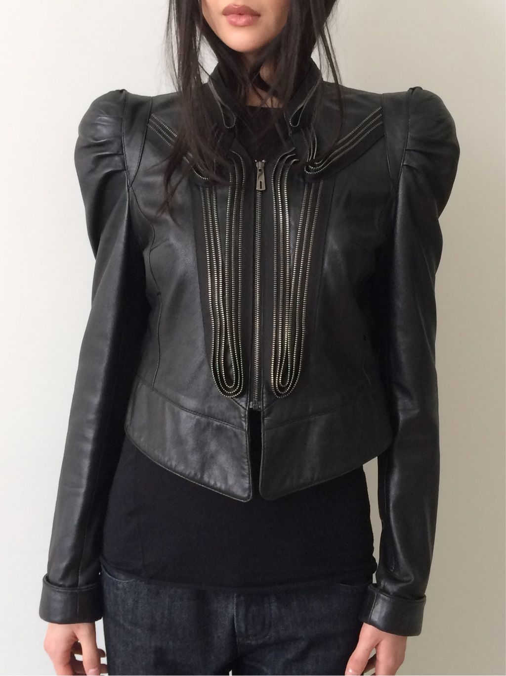 vintage ermanno scervino black zippered jacket
