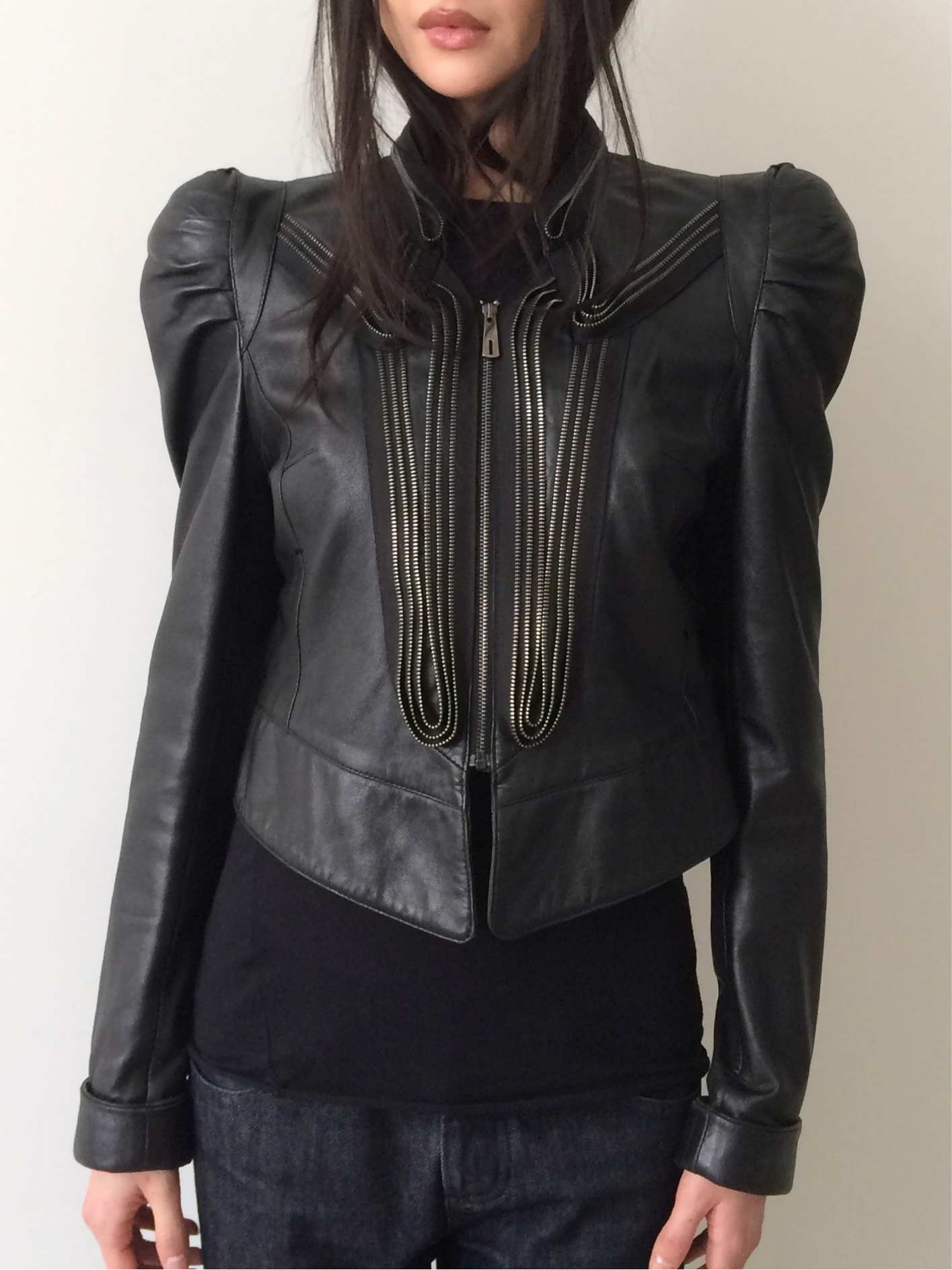vintage ermanno scervino black zippered jacket