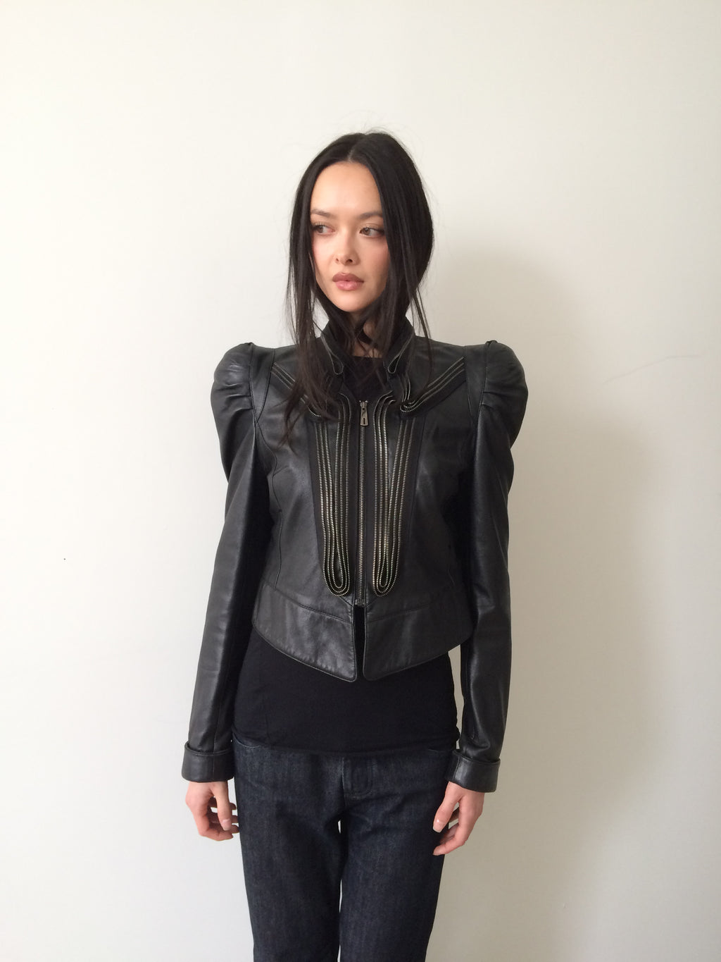 vintage ermanno scervino black zippered jacket