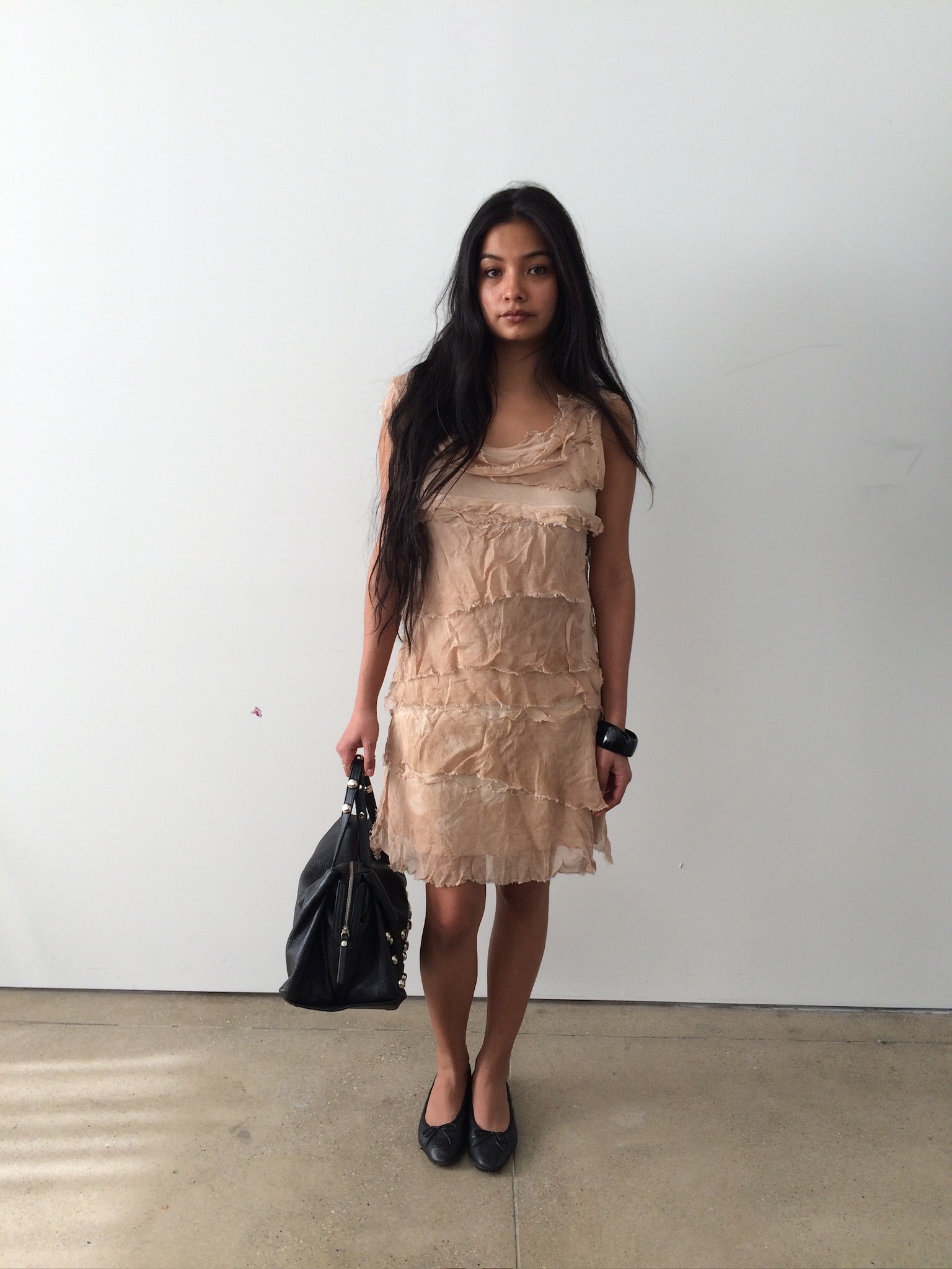 vintage silk layered italian pink dress