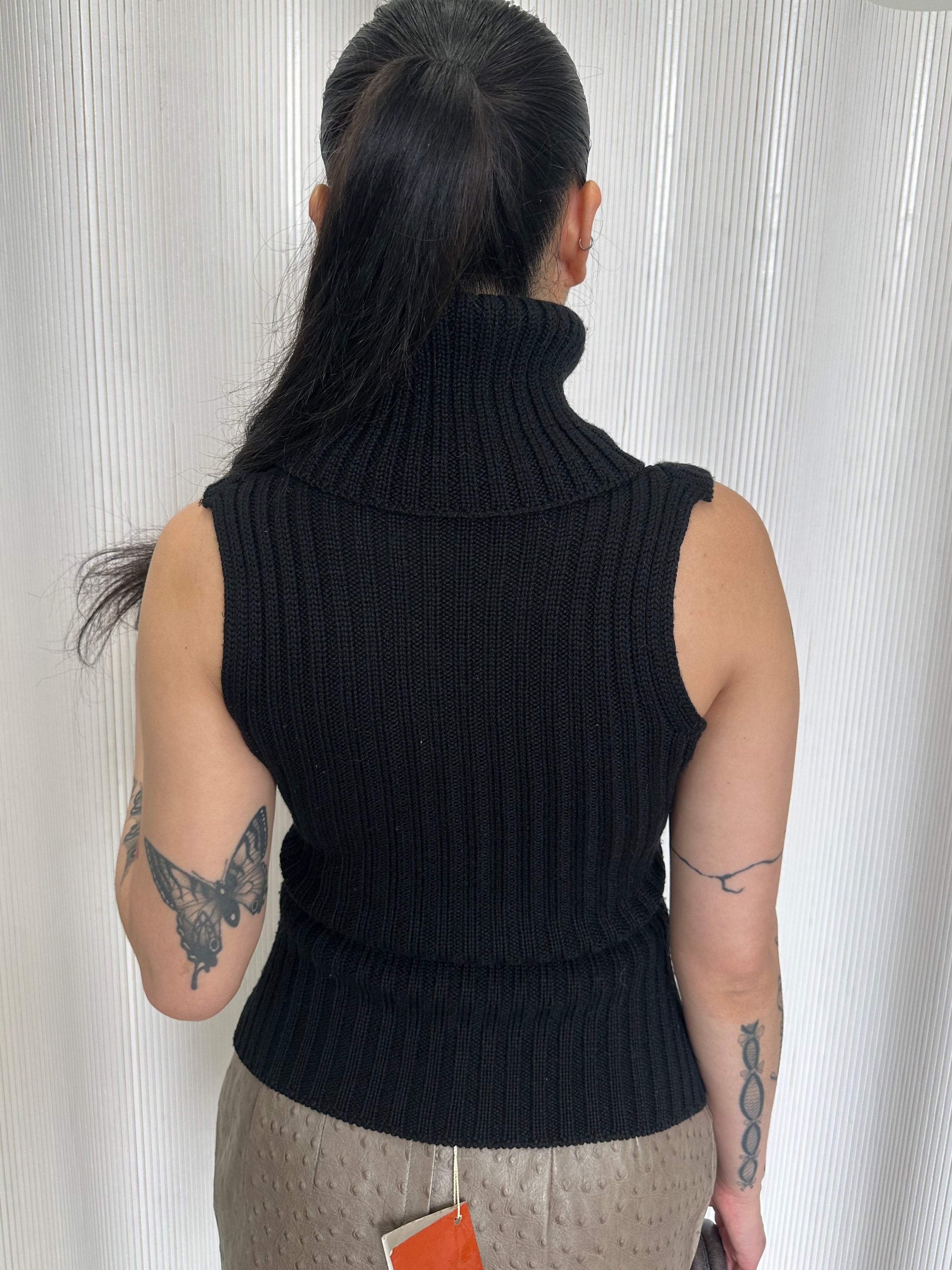 cristinaeffe turtleneck sleeveless knit made in italy