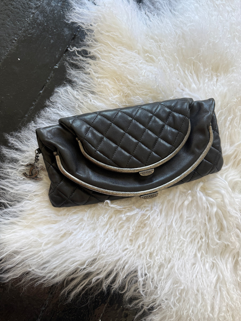 F/W 2015 Chanel Tabatiere Foldover Clutch
