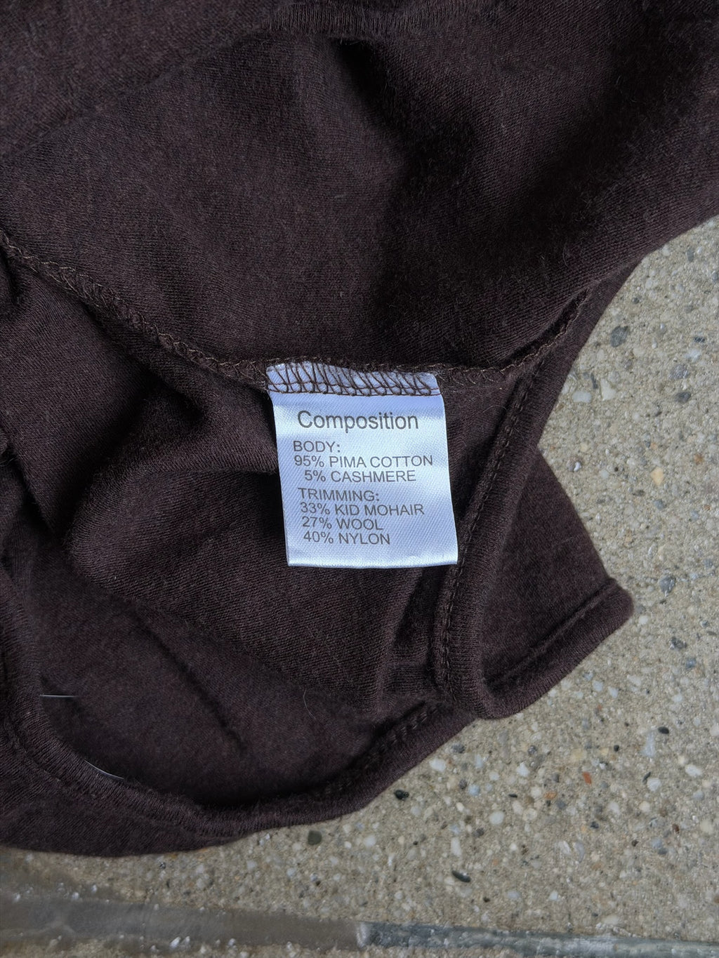 french mohair brown turtleneck top