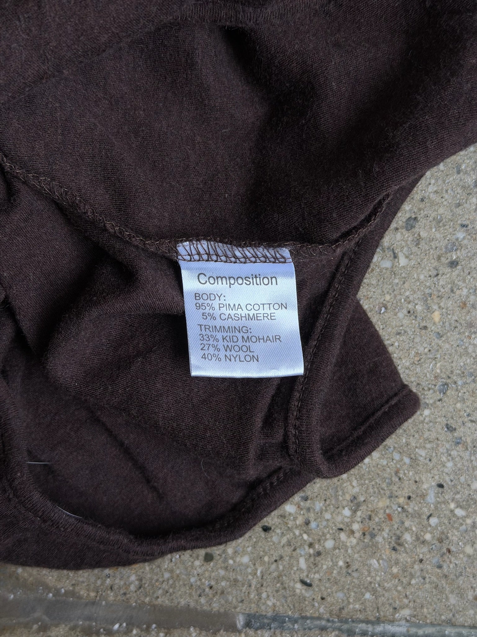 french mohair brown turtleneck top