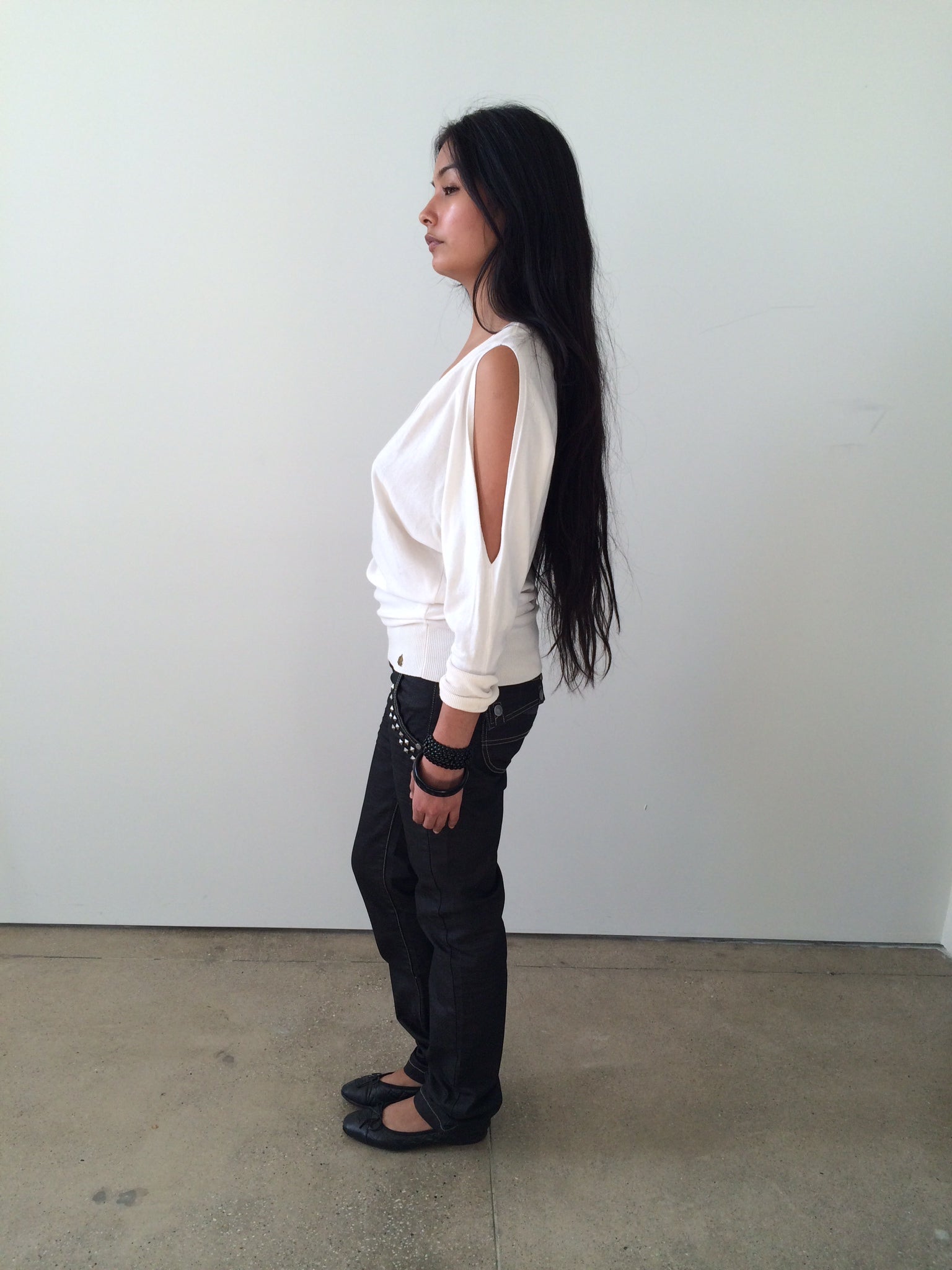 vintage white cutout sweater