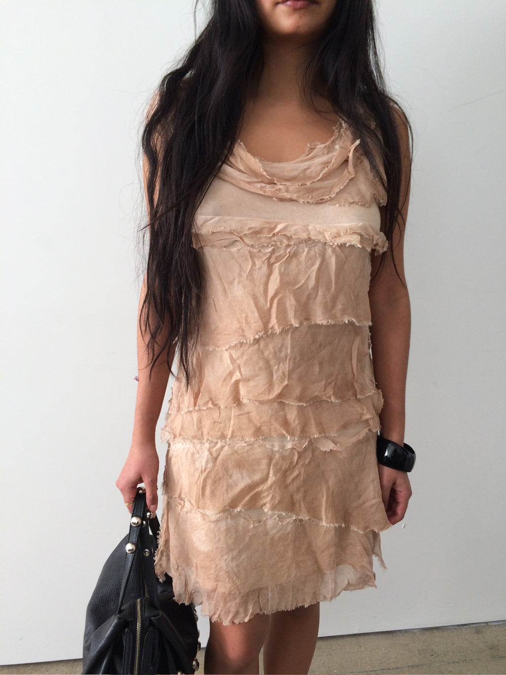 vintage silk layered italian pink dress