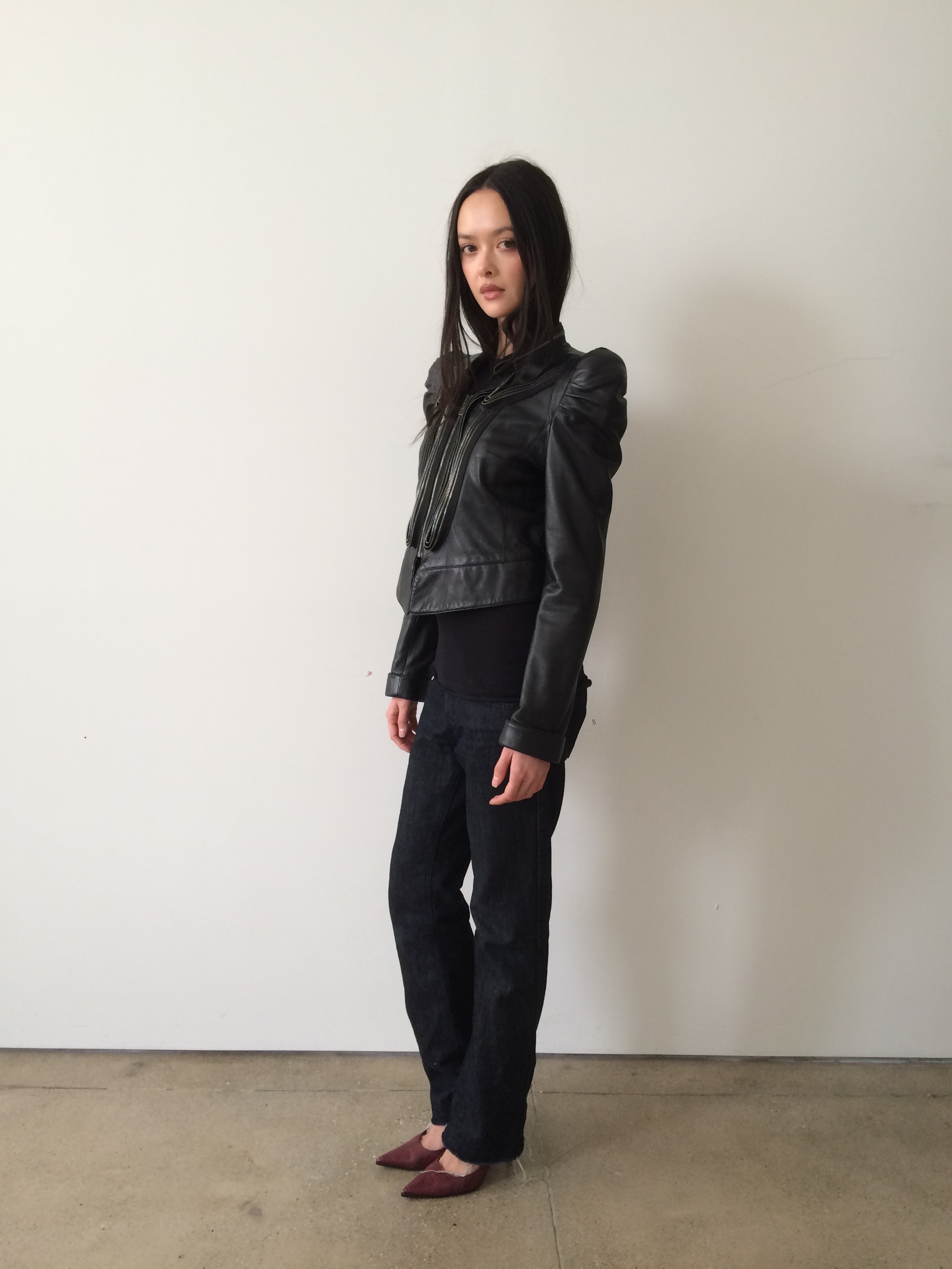 vintage ermanno scervino black zippered jacket