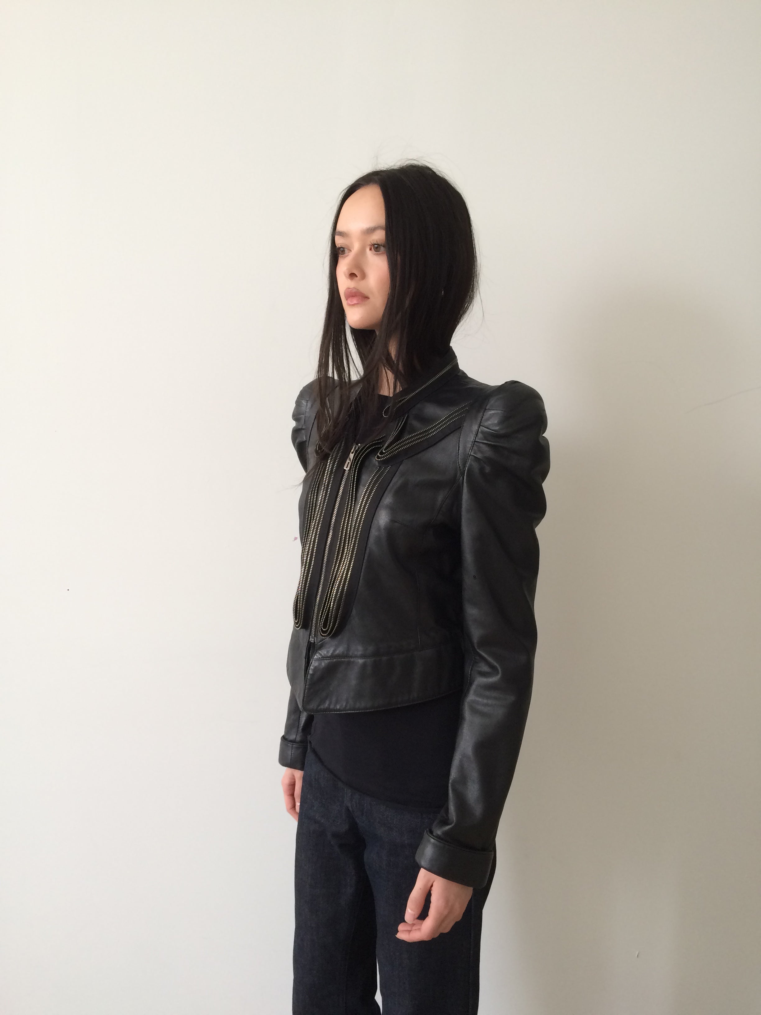 vintage ermanno scervino black zippered jacket