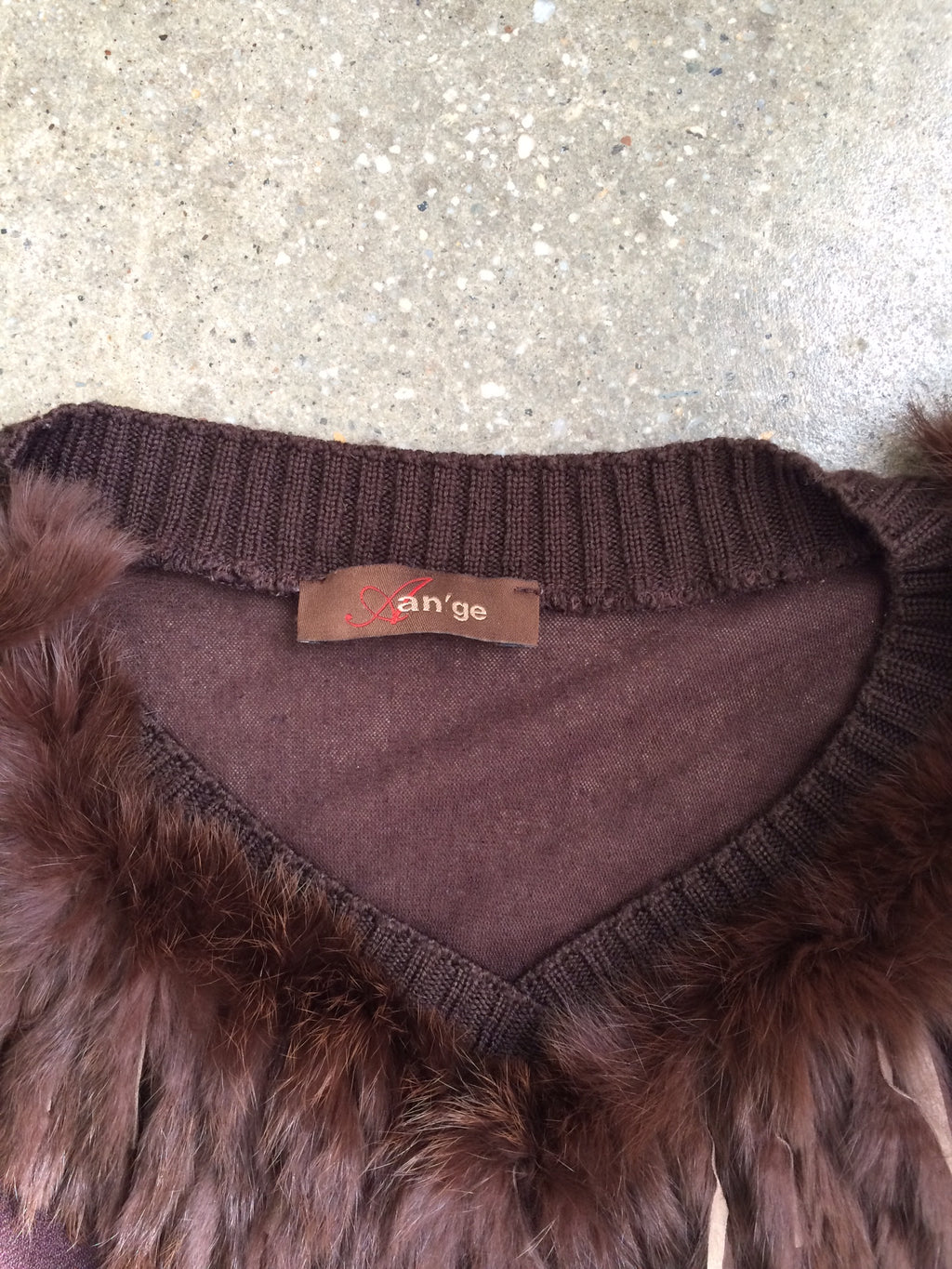 vintage rabbit fur brown top