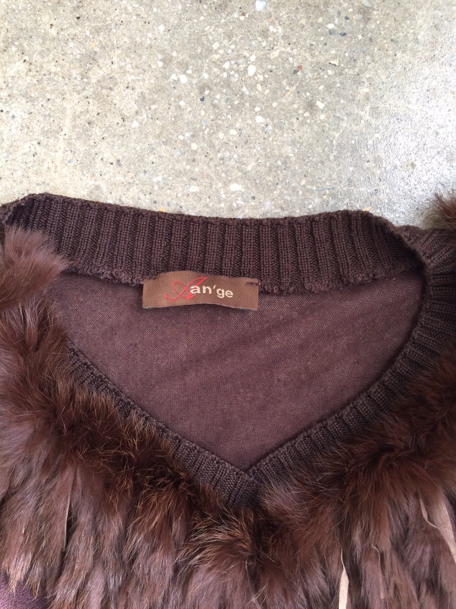 vintage rabbit fur brown top