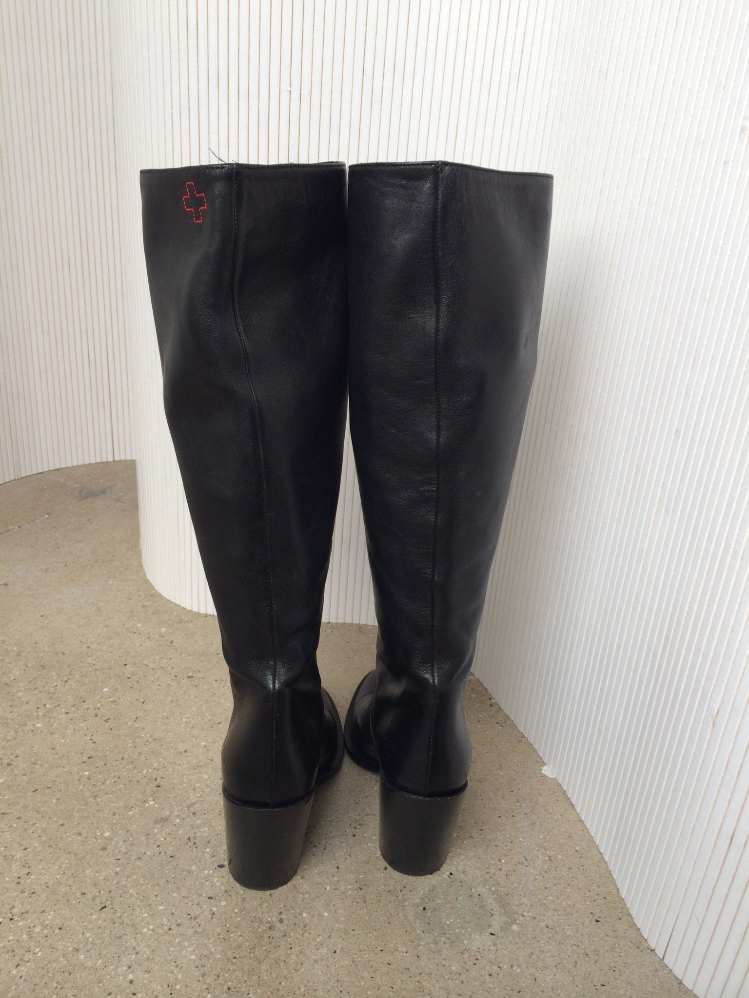 a.f. vandevorst black leather boots (38)