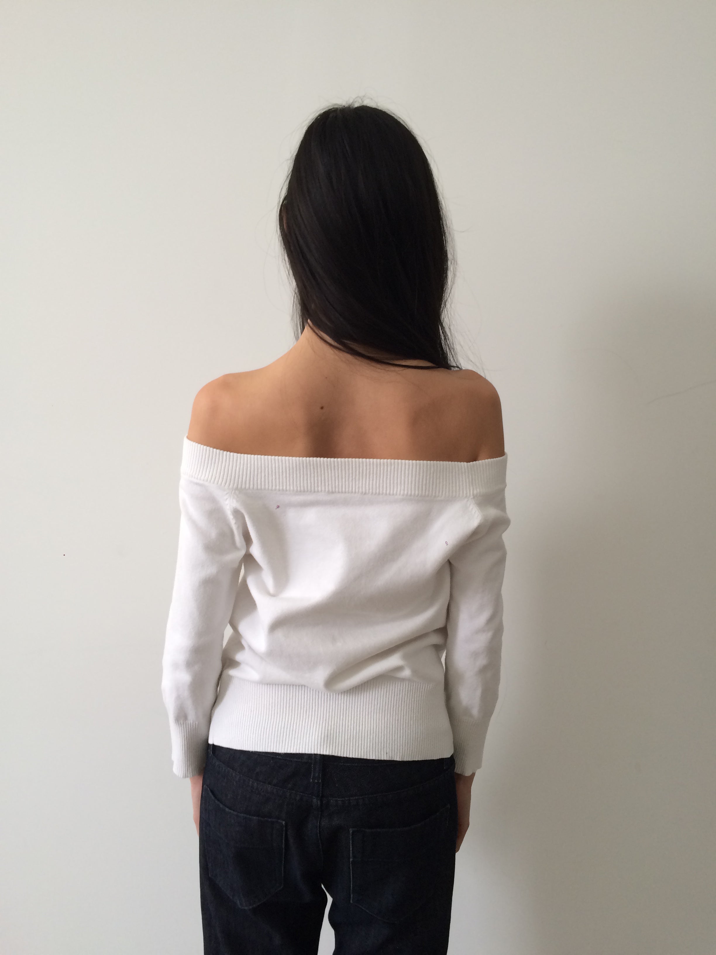 vintage white zippered sweater