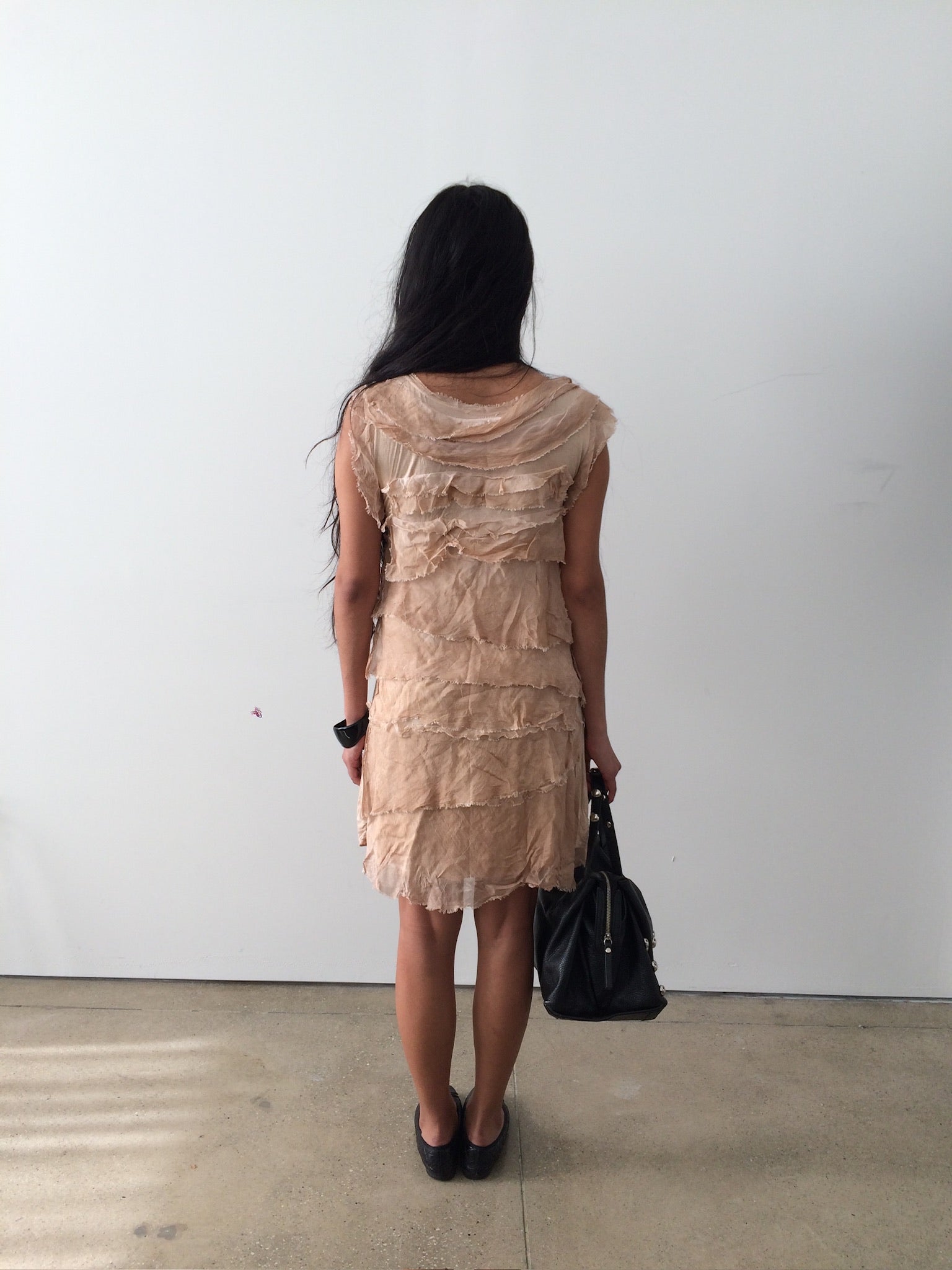 vintage silk layered italian pink dress