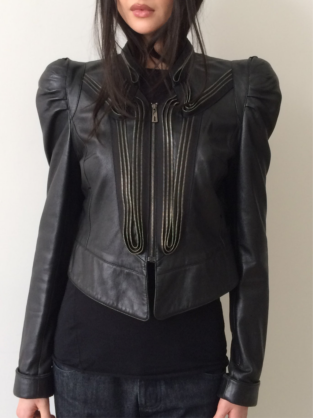 vintage ermanno scervino black zippered jacket