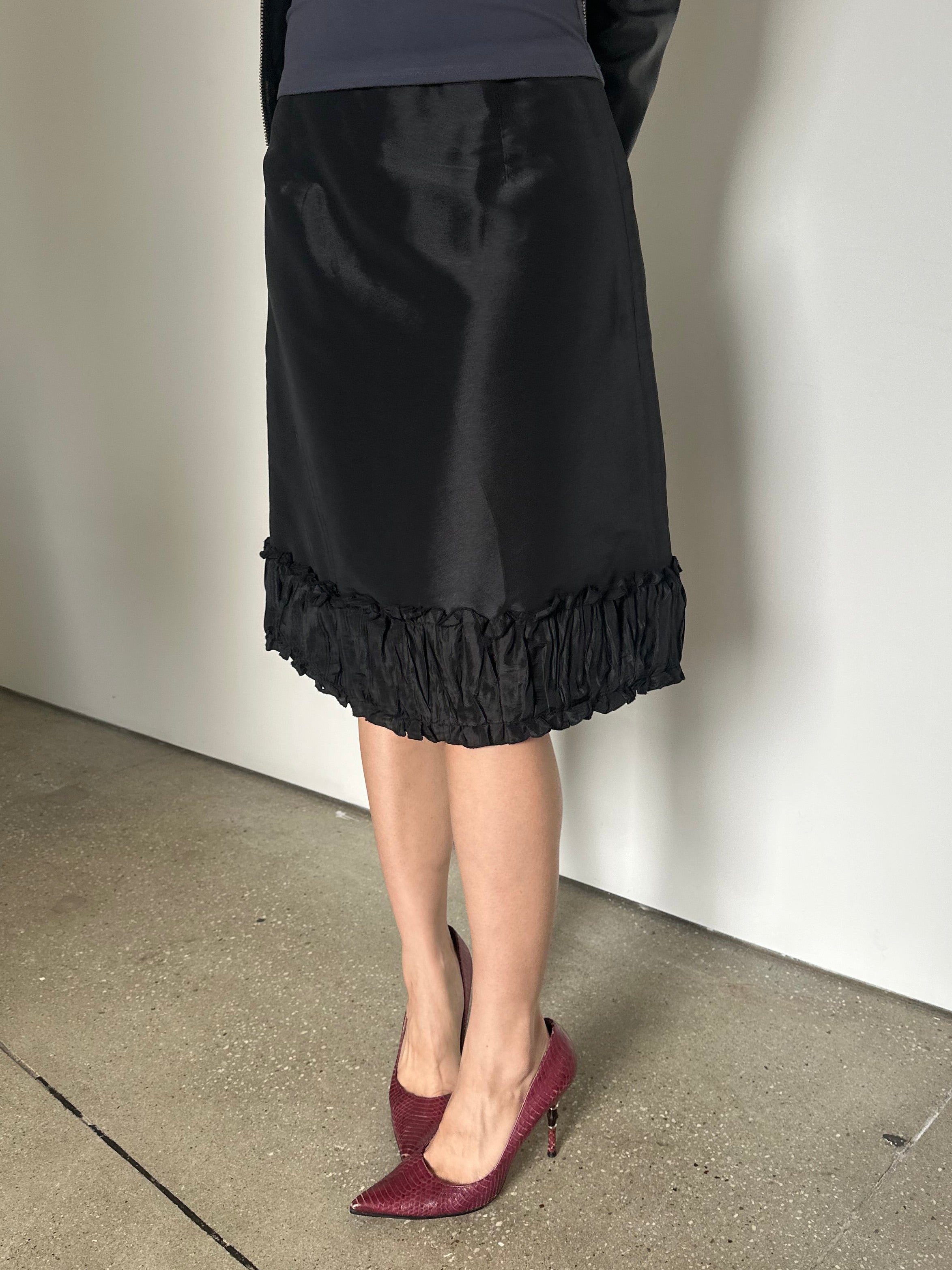 vintage taffeta knee length skirt