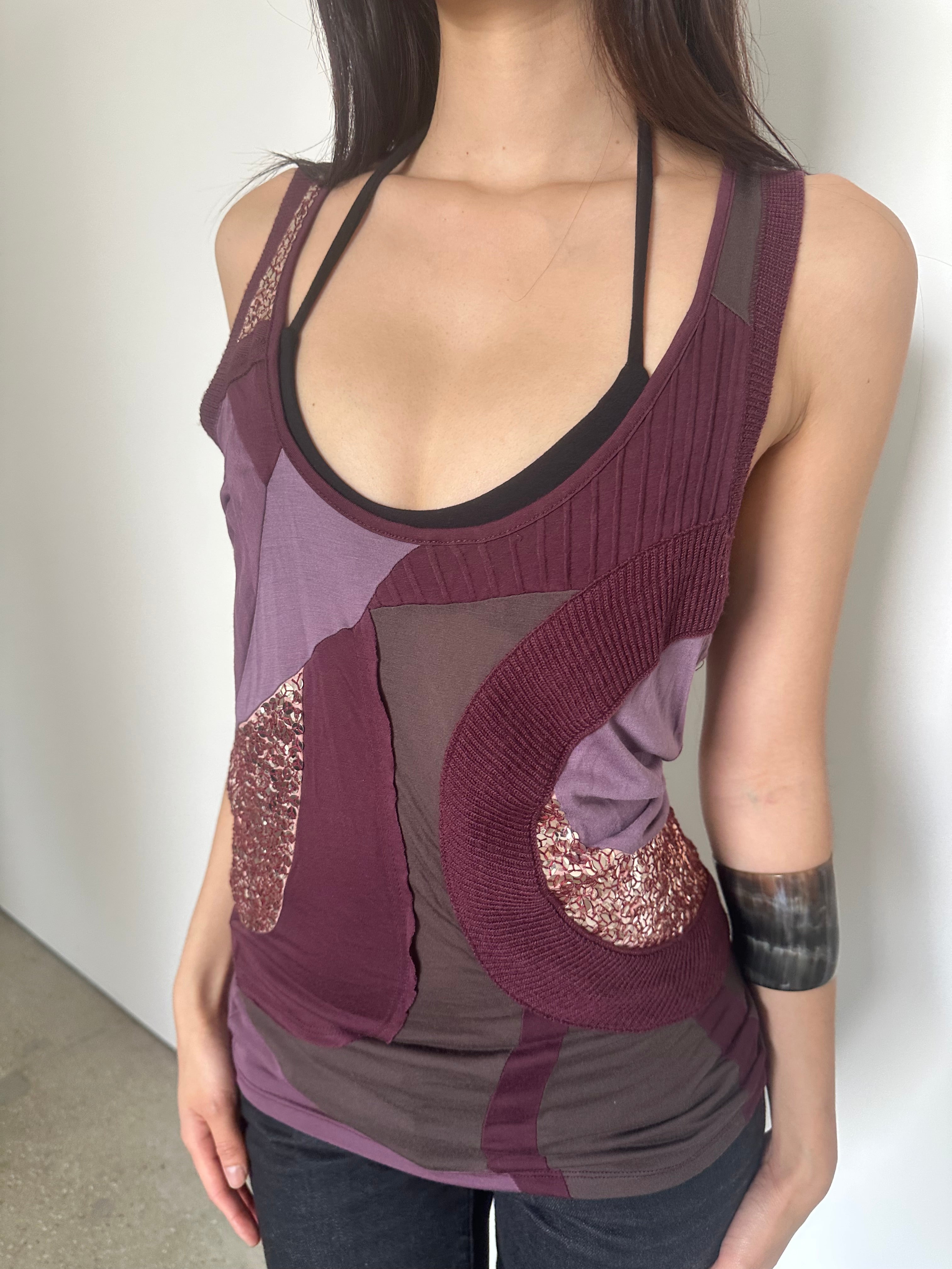 patrizia pepe sequin tank top