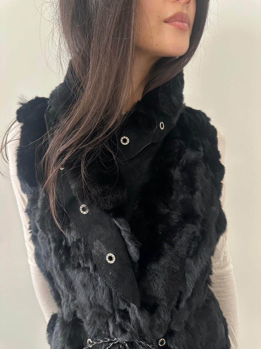 french brand rabbit fur vest