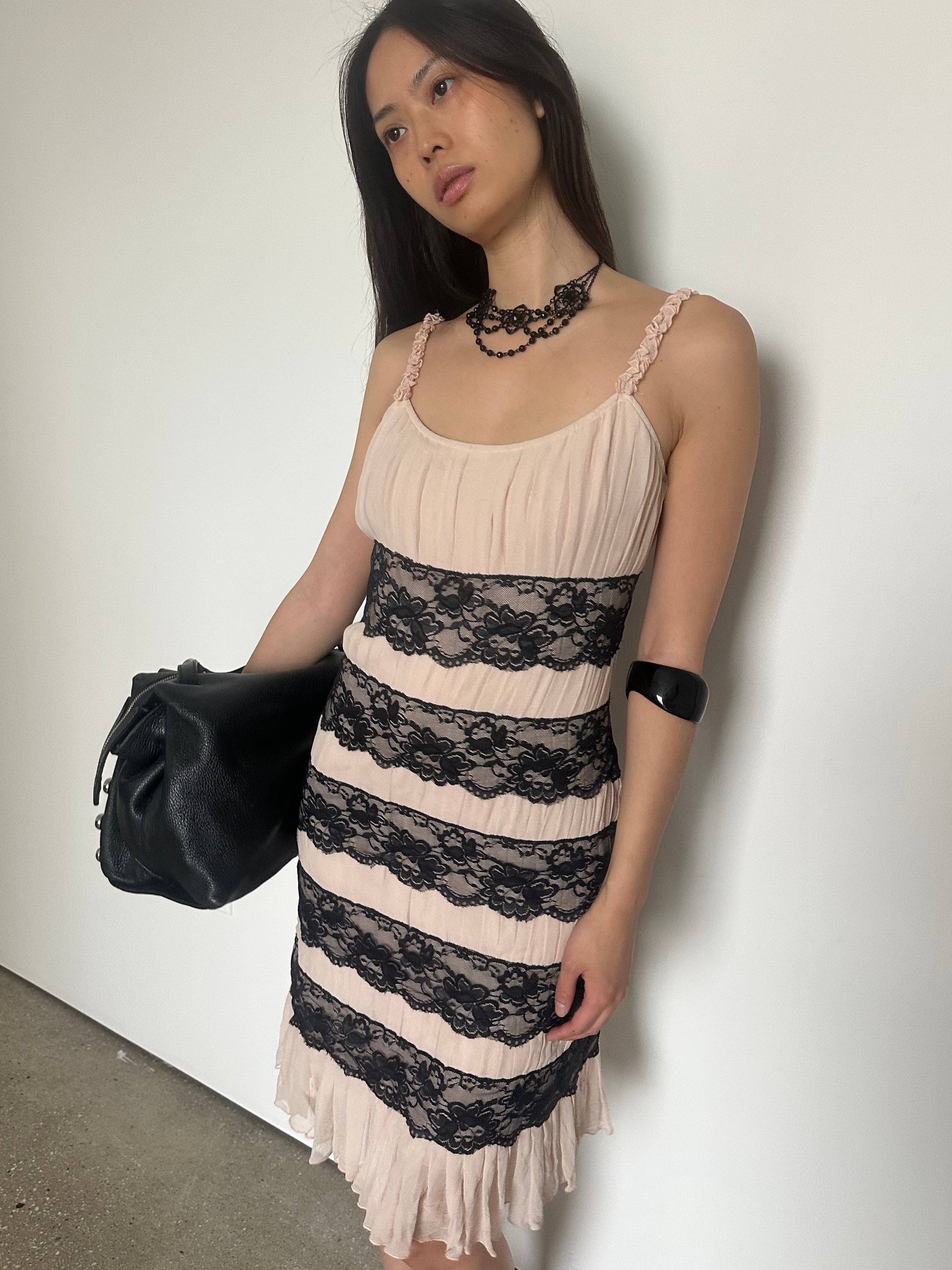 vintage silk and lace dress