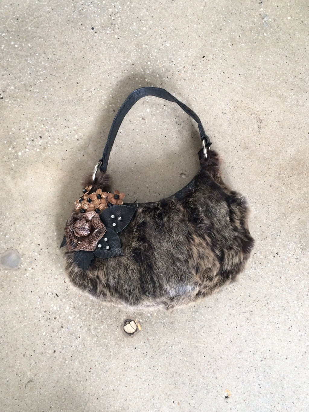 italian brand rabbit fur purse