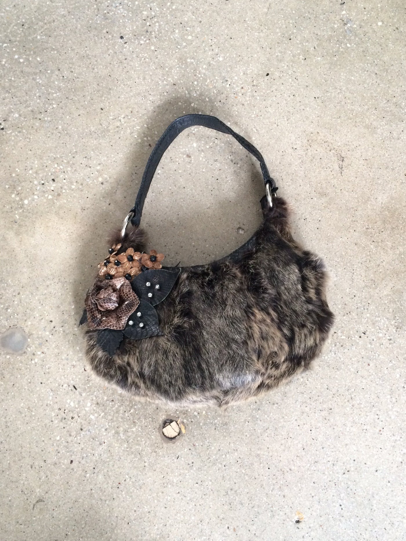 italian brand rabbit fur purse