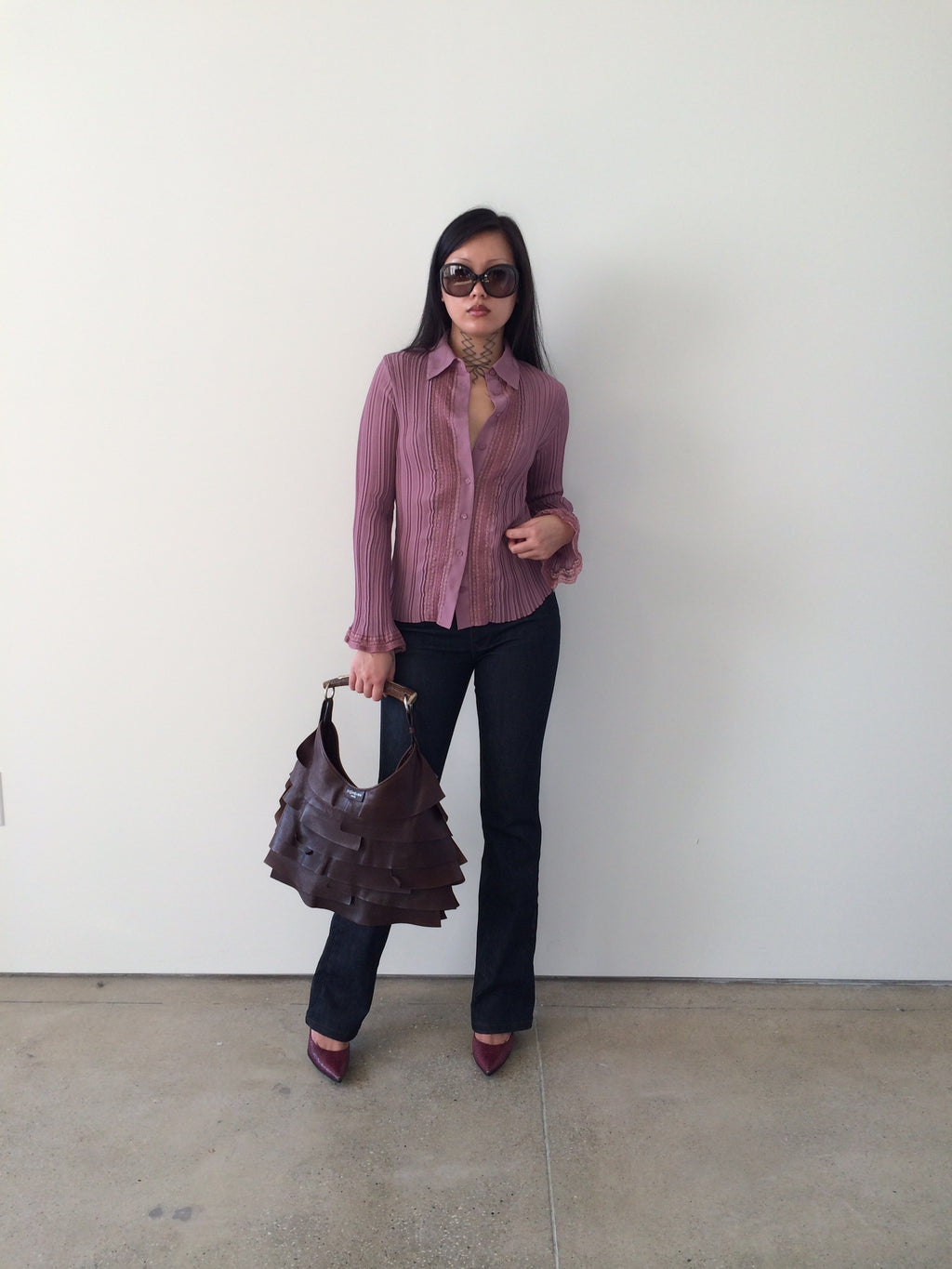 vintage pleated top
